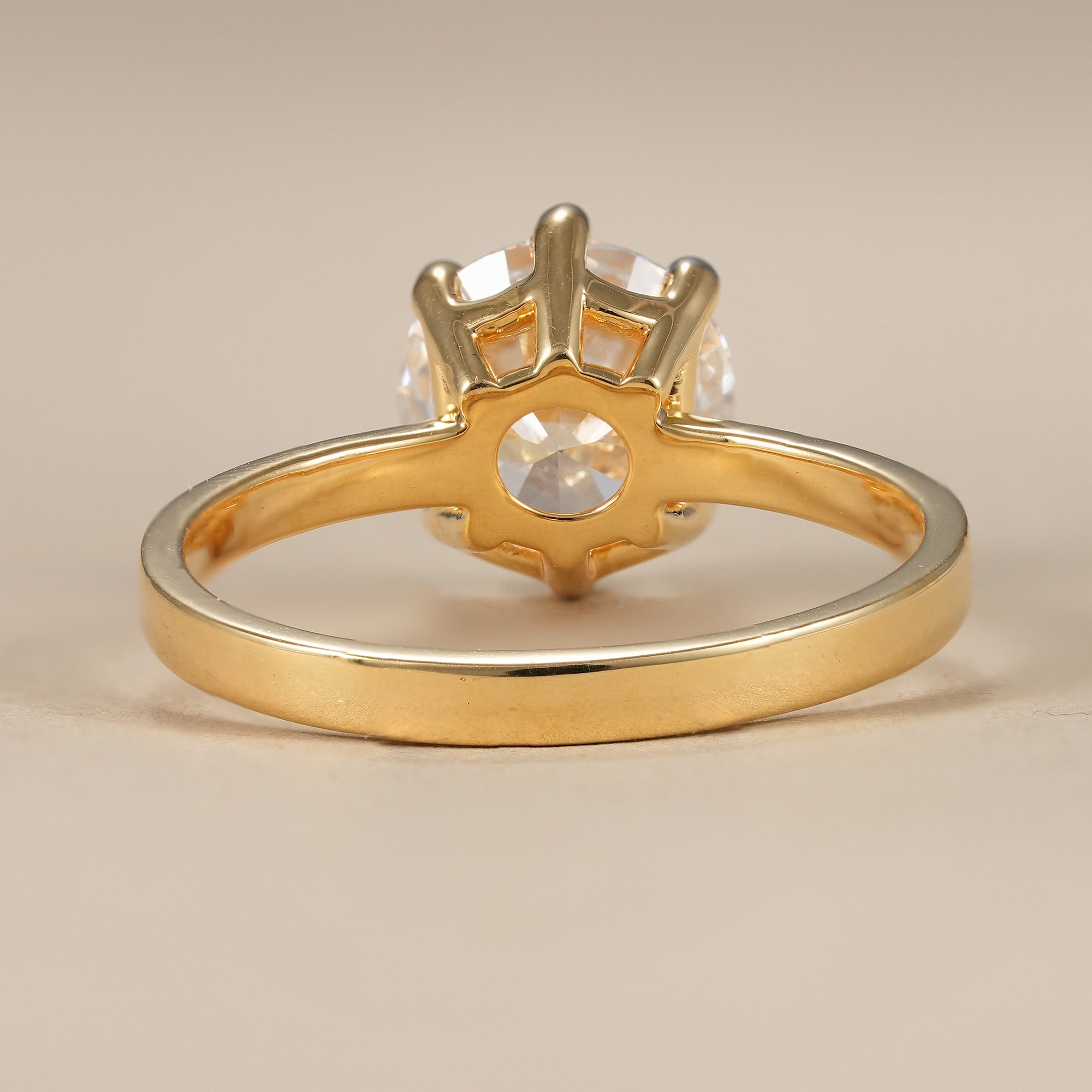 Six Prong Round Cut Lab Diamond Solitaire Engagement Ring