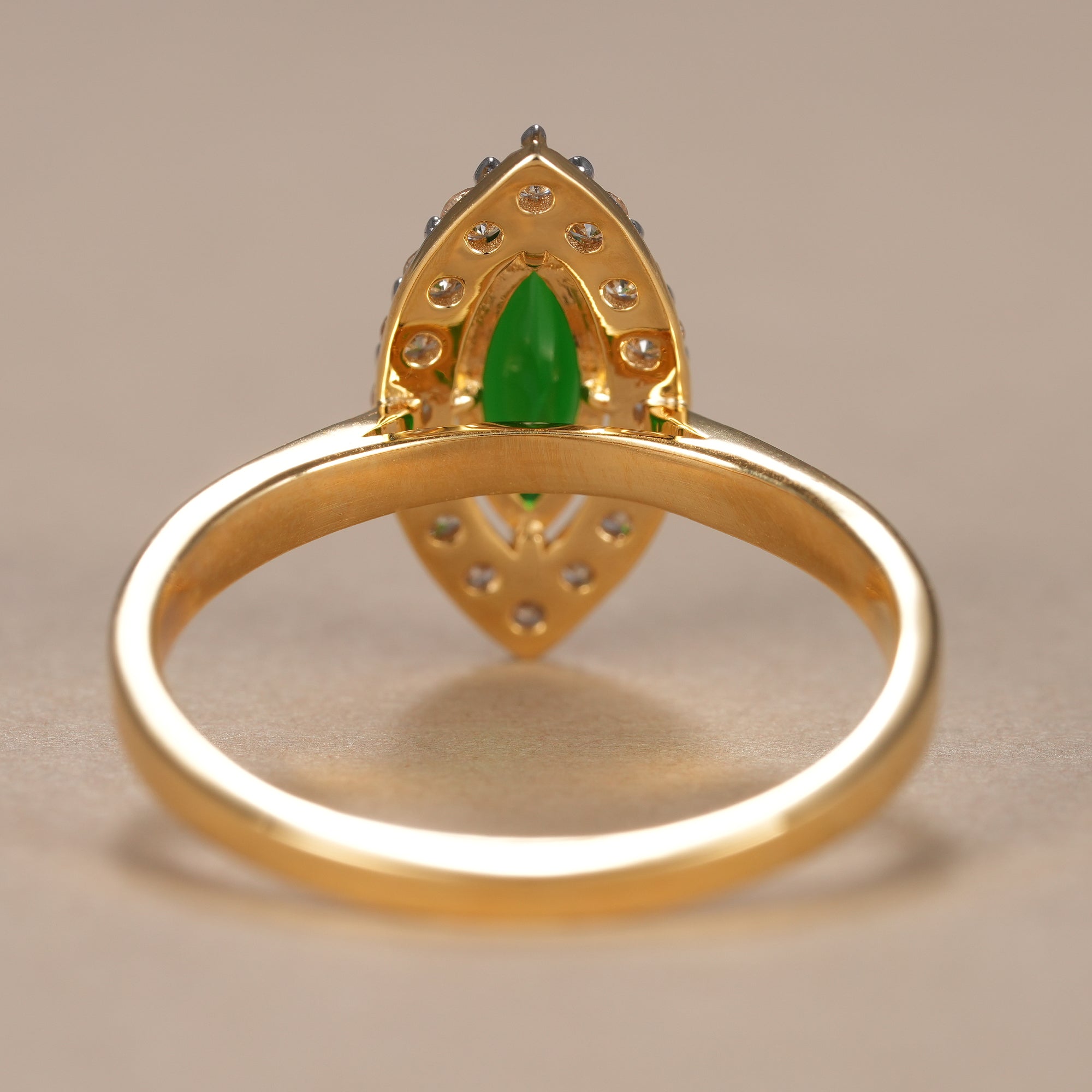 Marquise Cut Emerald Diamond Halo Engagement Ring