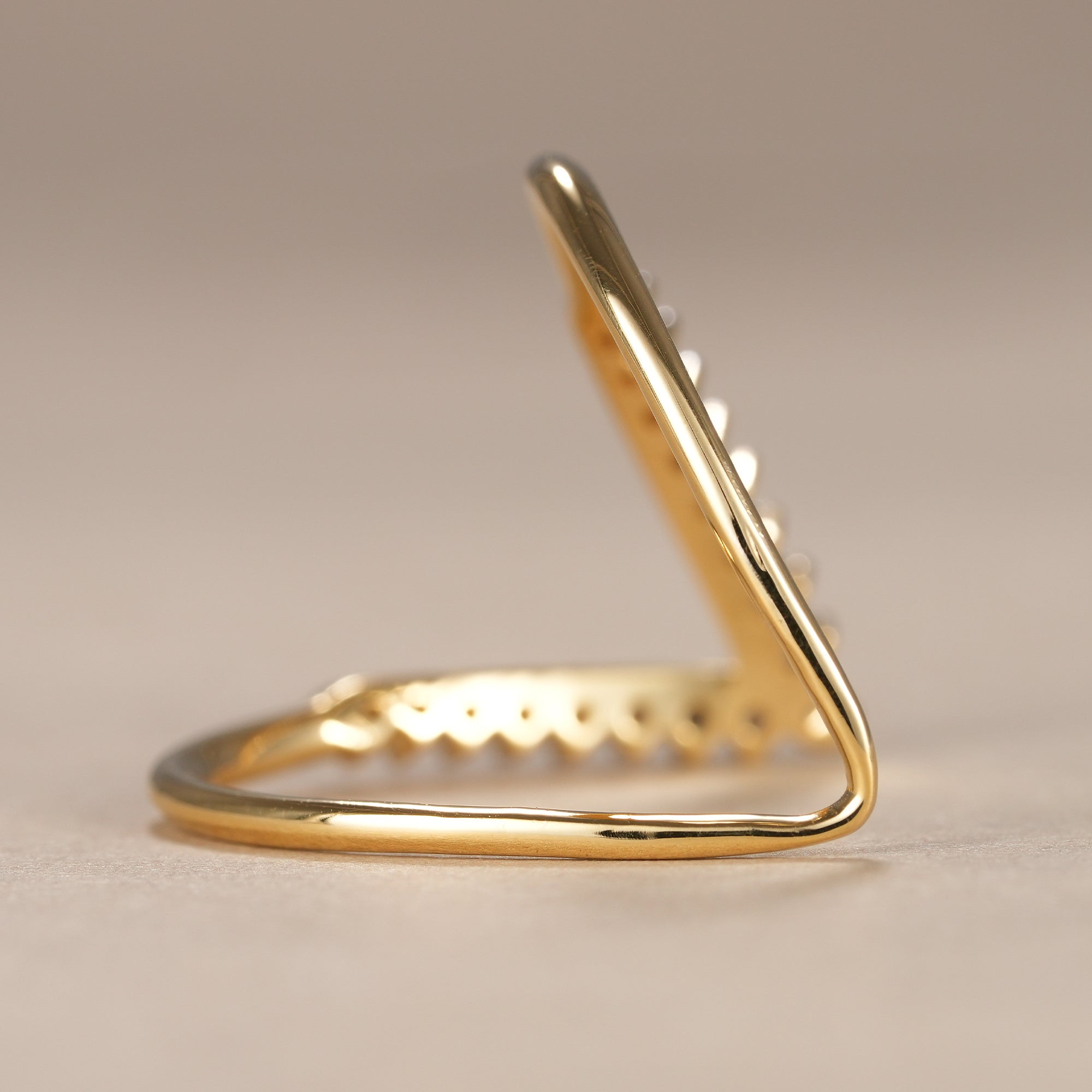 Round Cut Lab Grown Diamond Curved Wedding Band