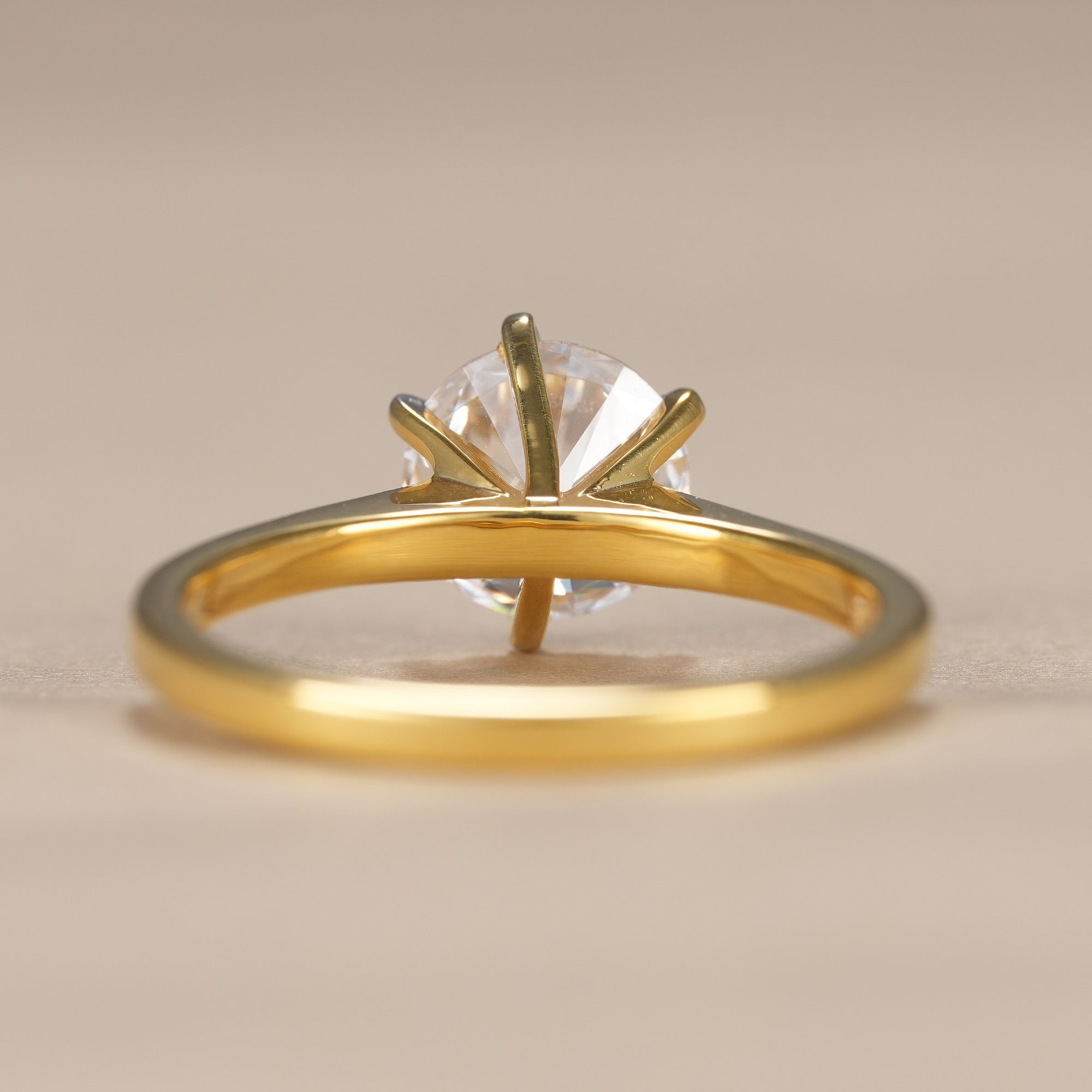 6 Prong Round Lab Grown Diamond Solitaire Engagement Ring
