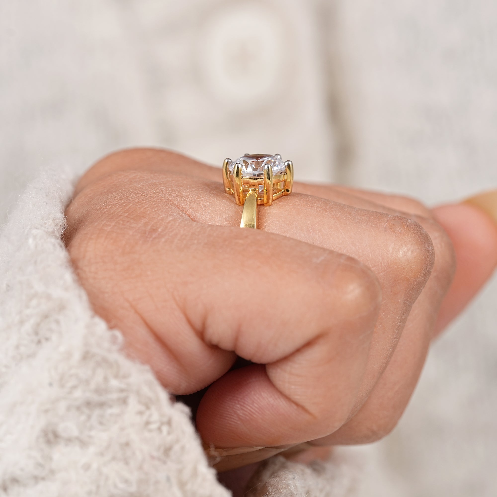 Everyday luxury round diamond engagement ring with refined six prong setting