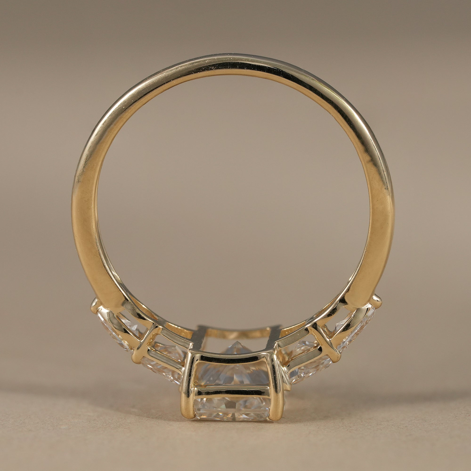 Five Stone Radiant Cut Lab Grown Diamond Engagement Ring