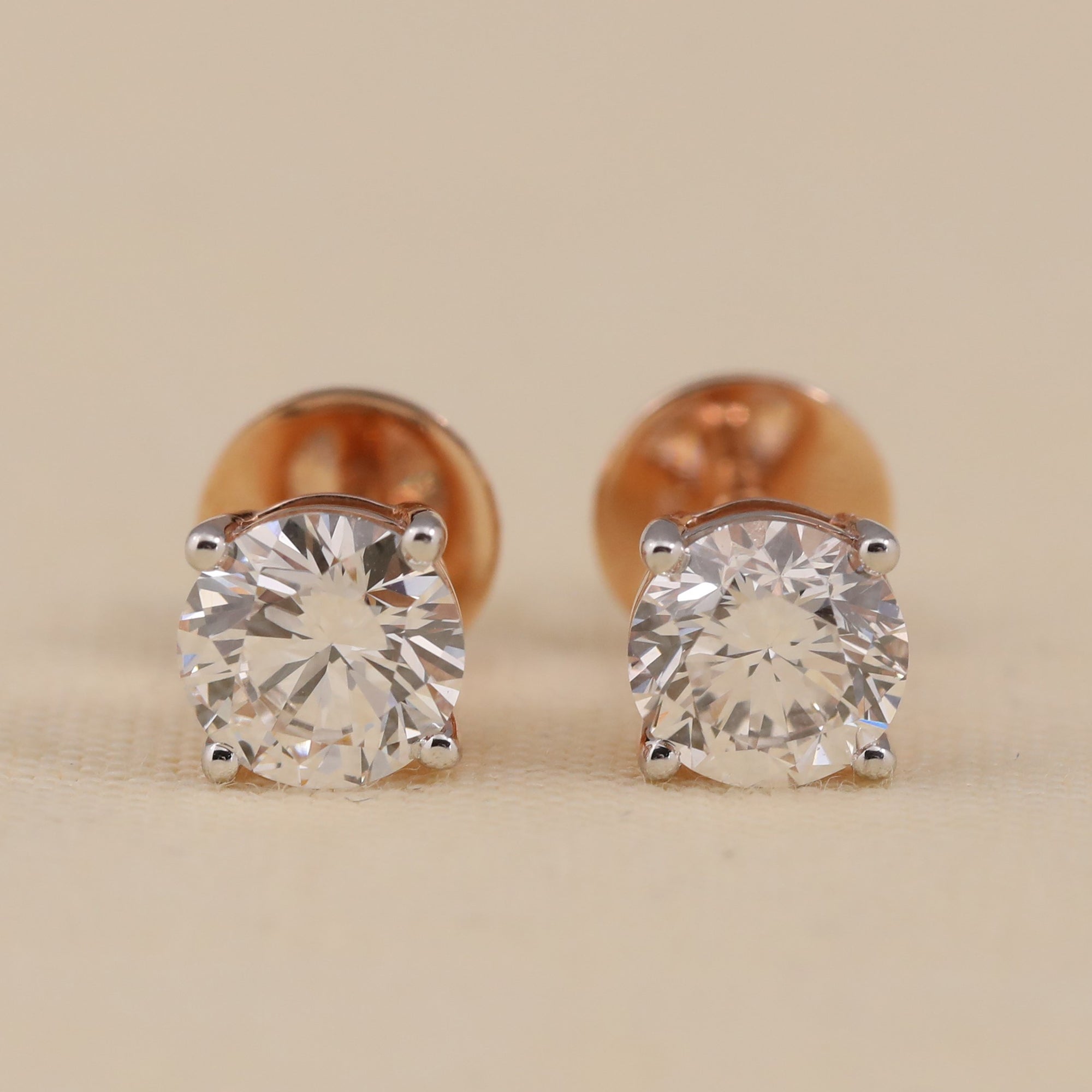 Round lab-grown diamond stud earrings perfect for gifting and anniversary celebrations