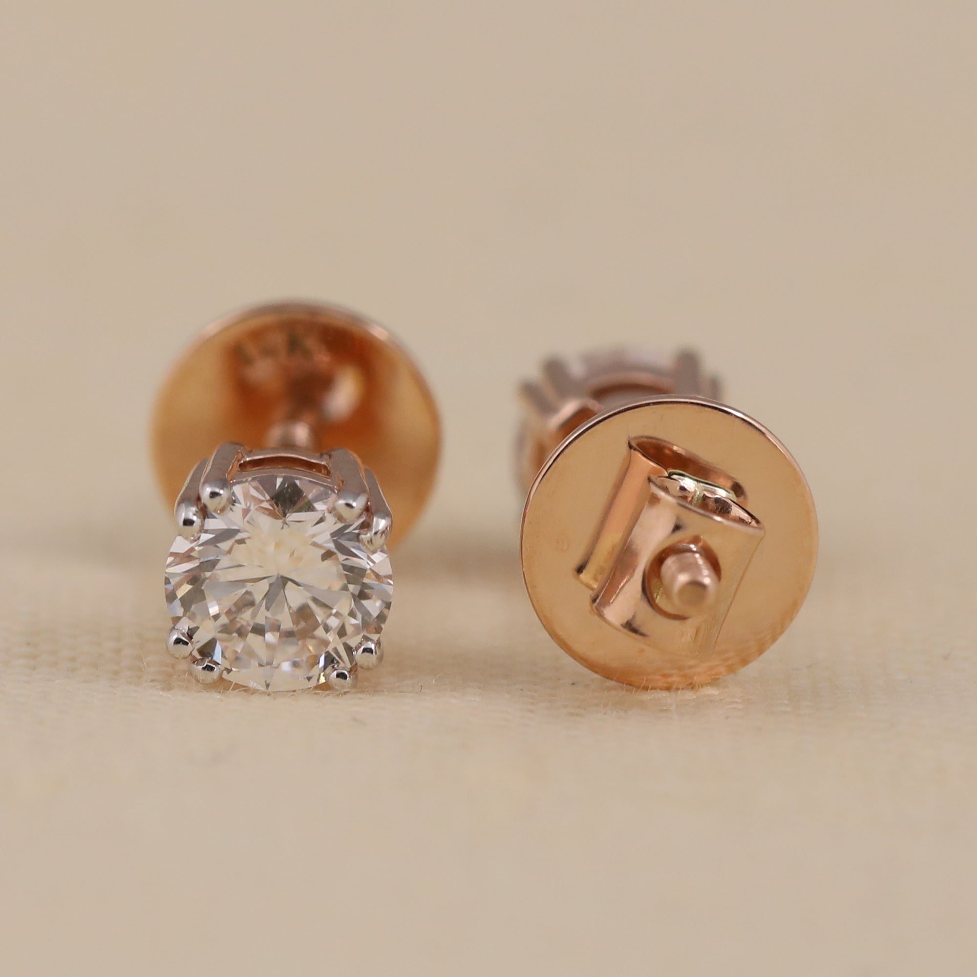 Classic round diamond stud earrings ideal for birthday or anniversary gifting
