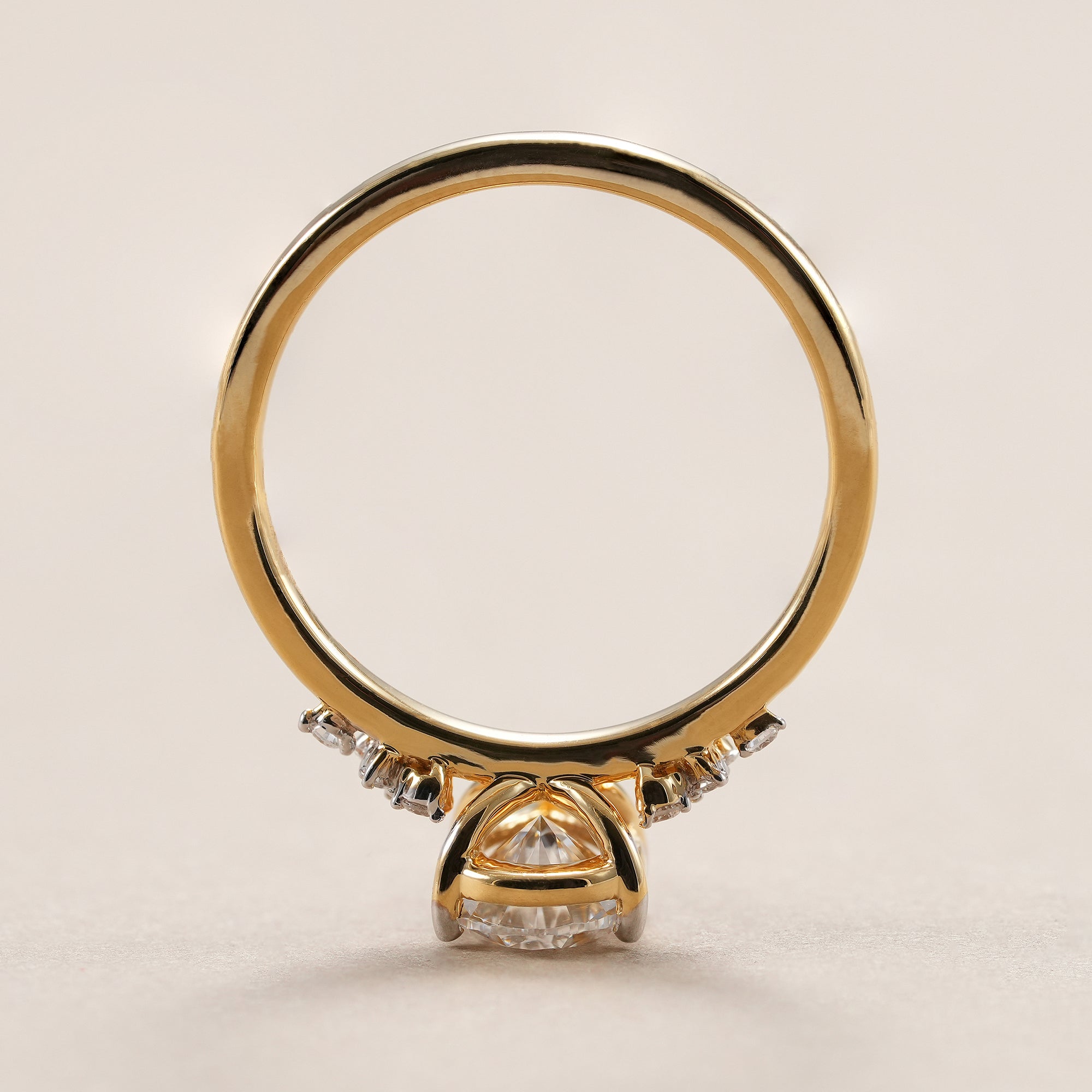 Pear Cut Lab Grown Diamond Cluster Engagement Ring