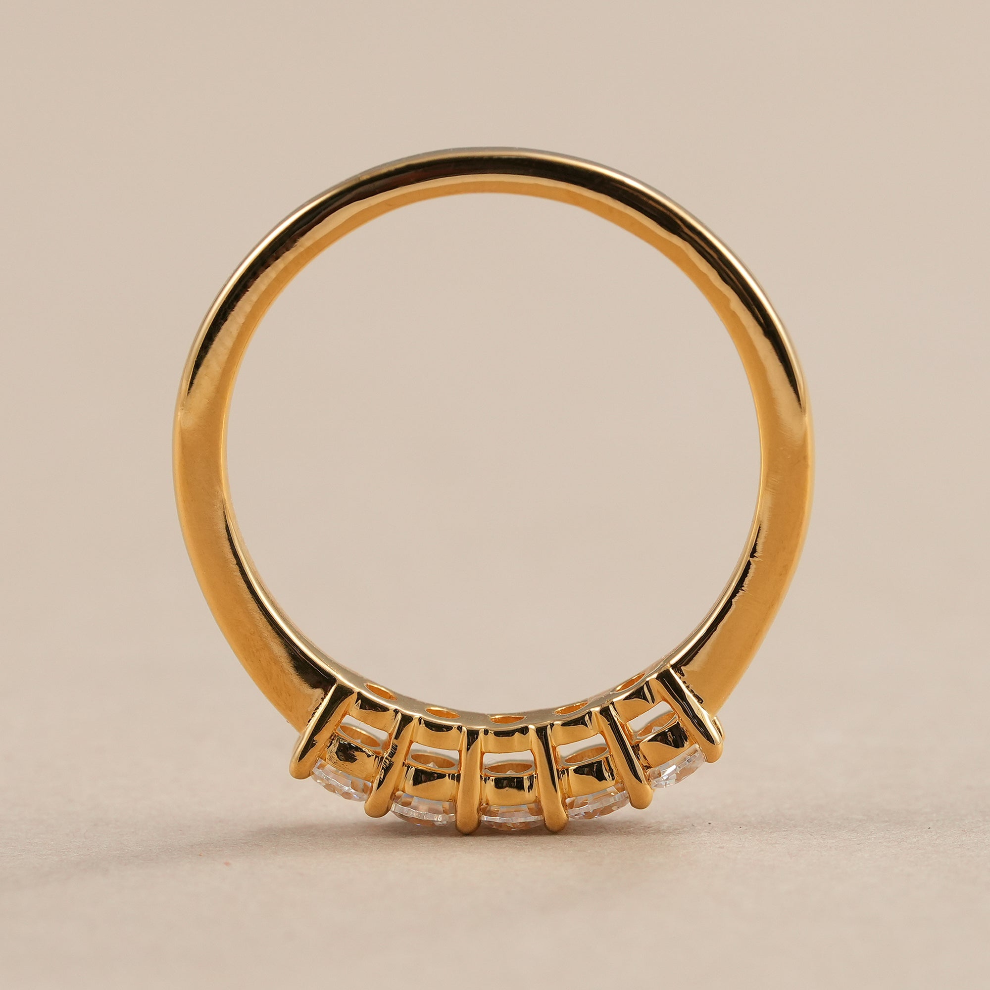 Five Stone Round Lab Grown Diamond Wedding Band