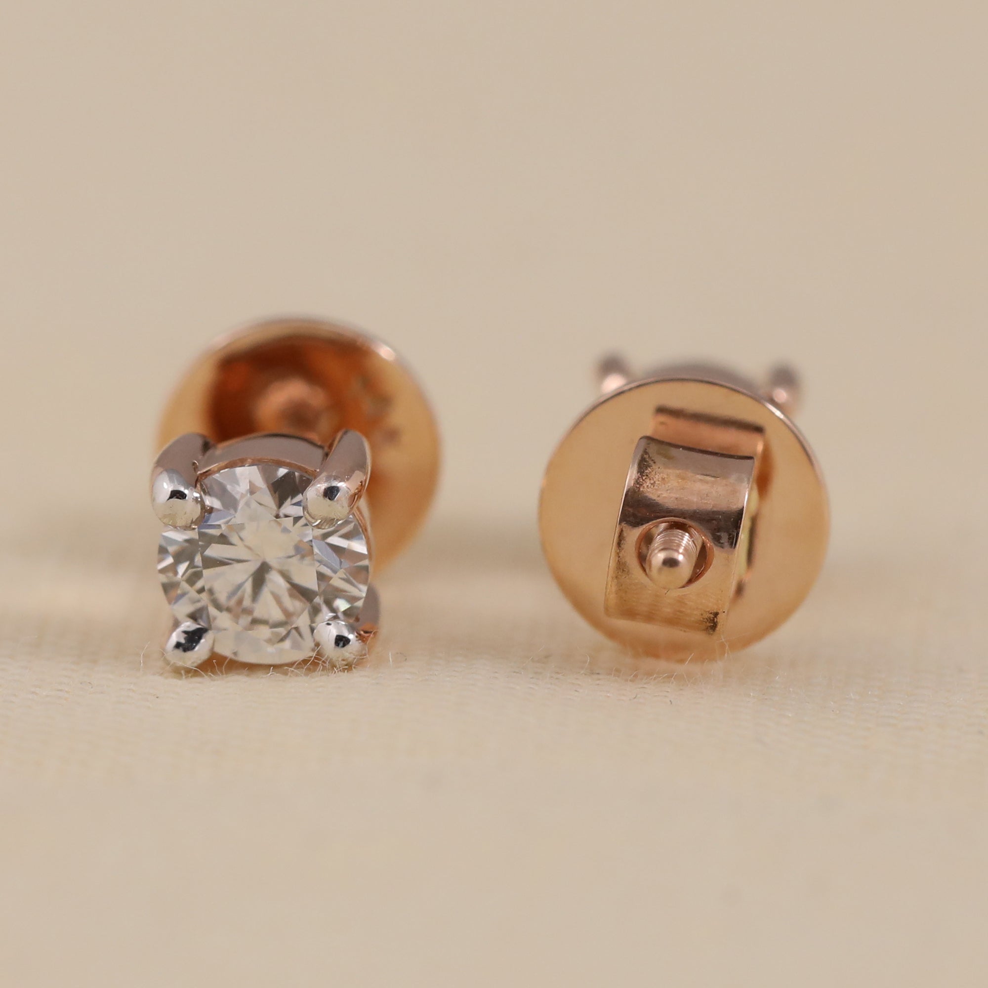 Elegant round diamond solitaire studs ideal for birthday or anniversary gifts