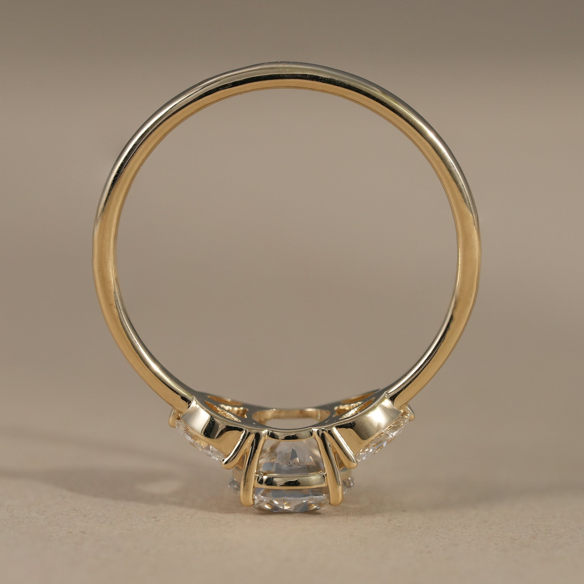 Floral Cluster Round Cut Lab Diamond Engagement Ring