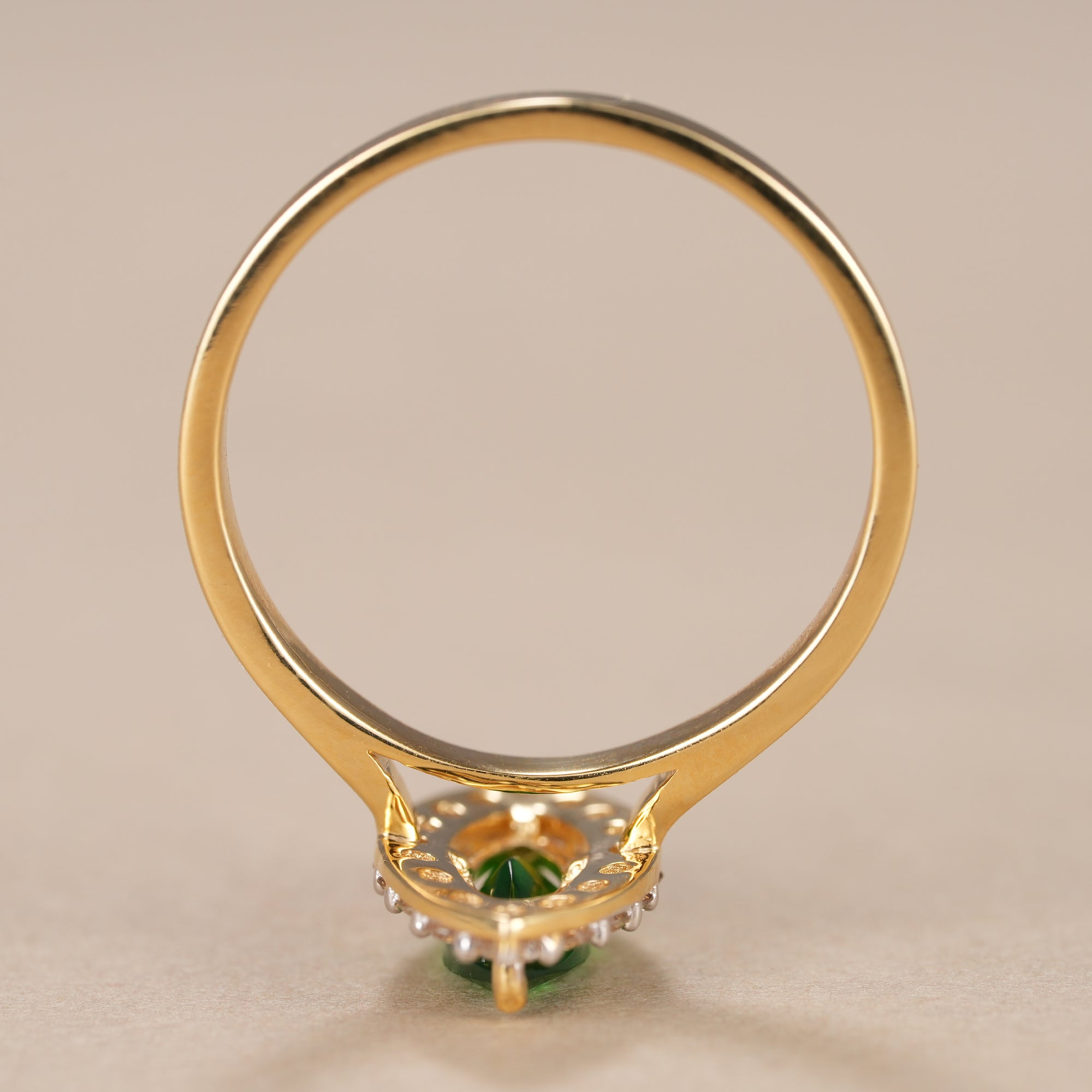 Marquise Cut Emerald Diamond Halo Engagement Ring