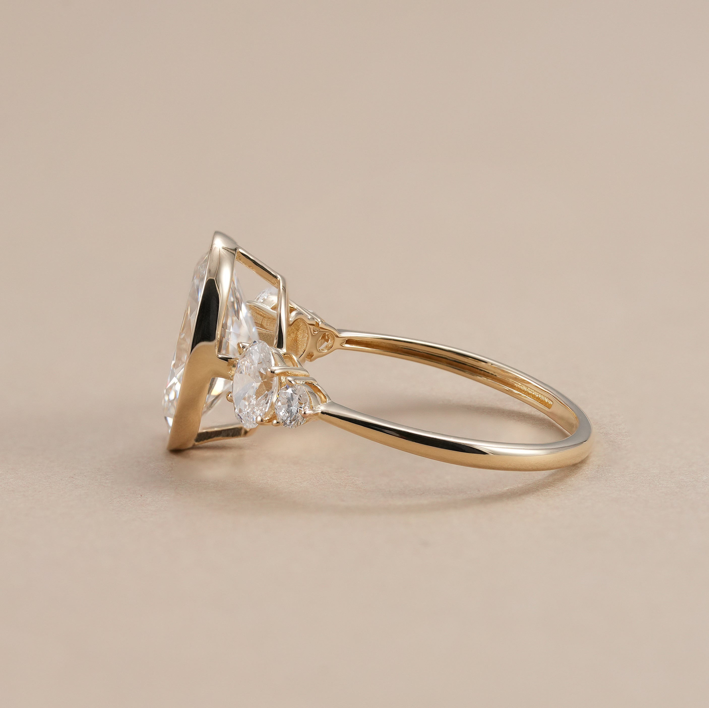 Five stone lab grown diamond anniversary ring for women