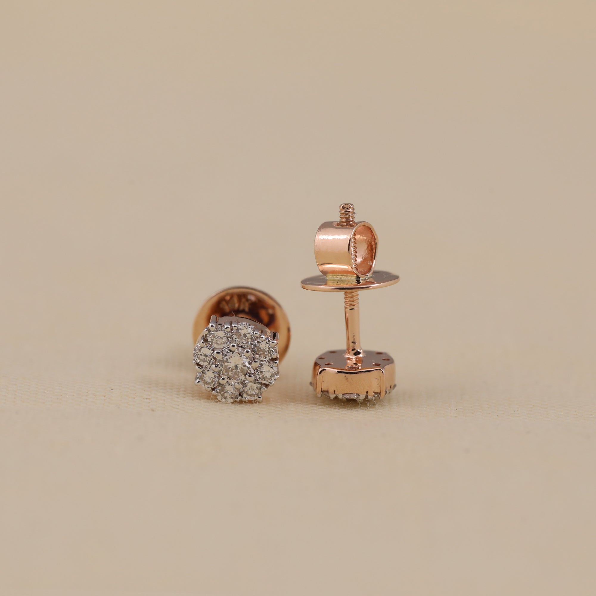 Dainty cluster diamond studs perfect for daily wear or gifting