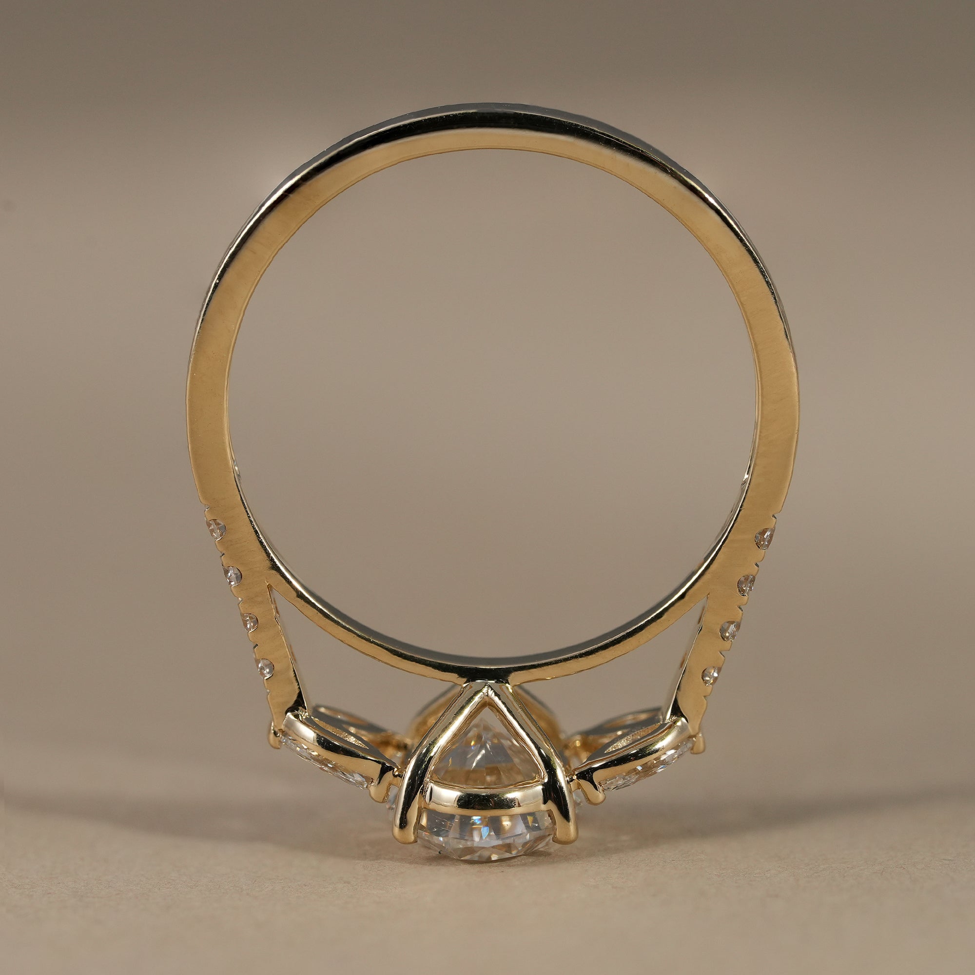 Floral Inspired Oval Cut Lab Diamond Engagement Ring