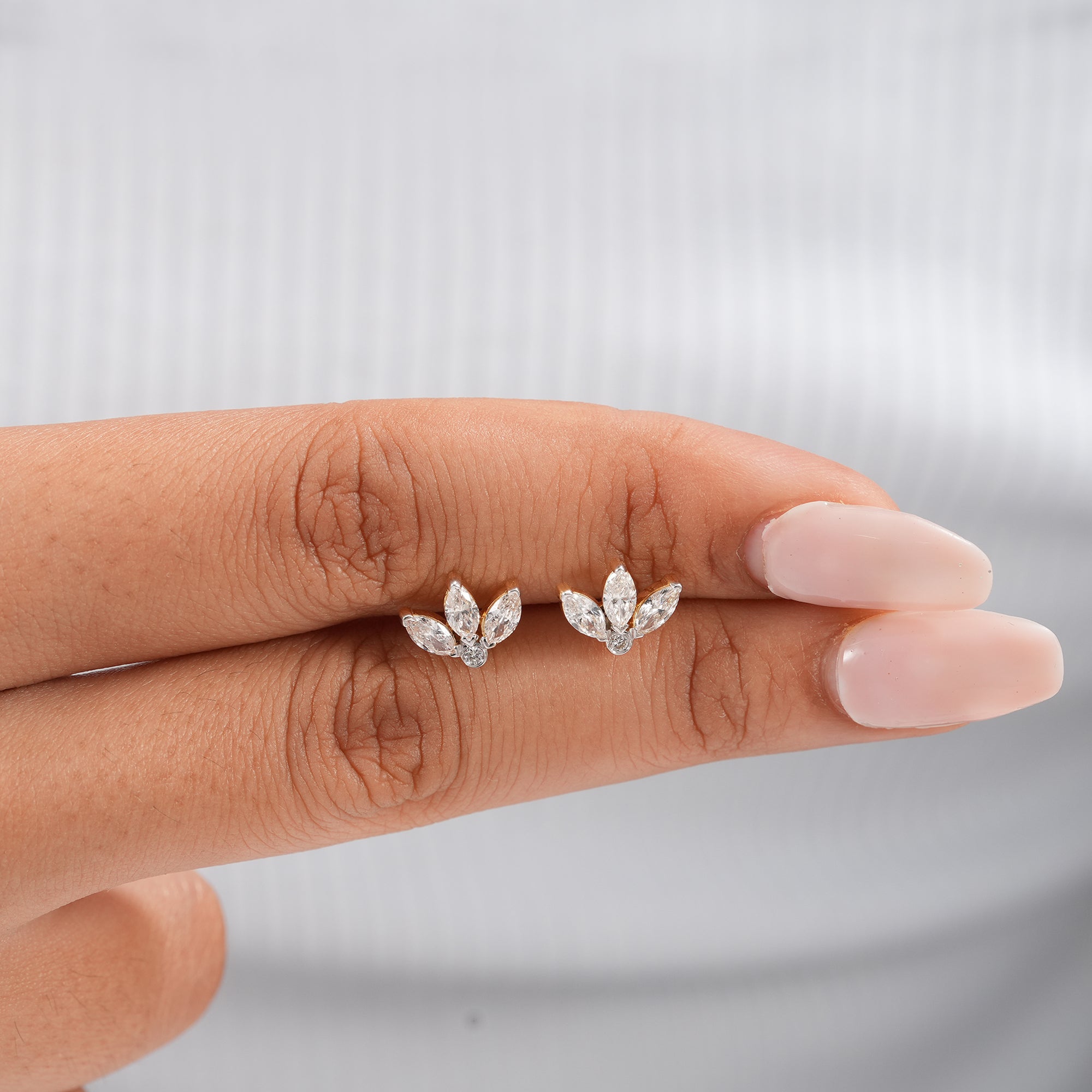 Fine jewelry floral diamond earrings with brilliant lab grown diamonds