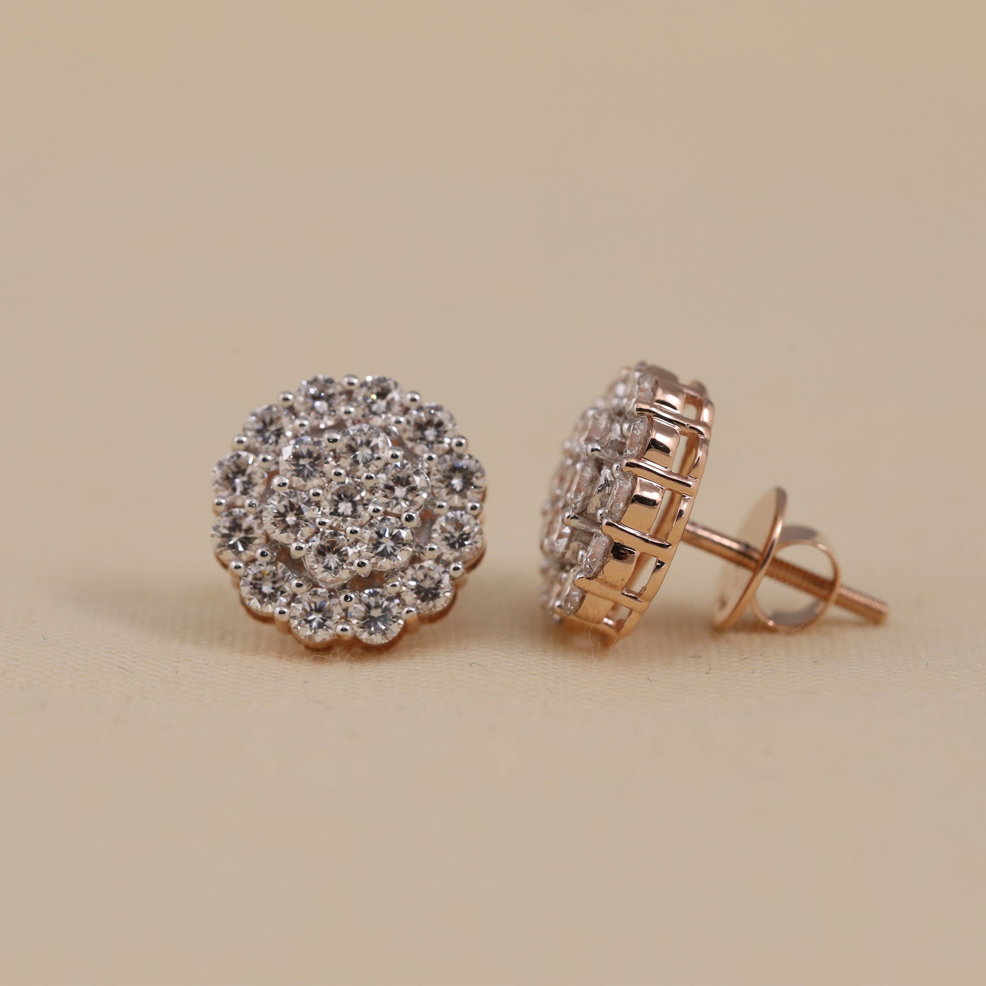 Brilliant cluster lab grown diamond studs suitable for weddings, parties, and gifting
