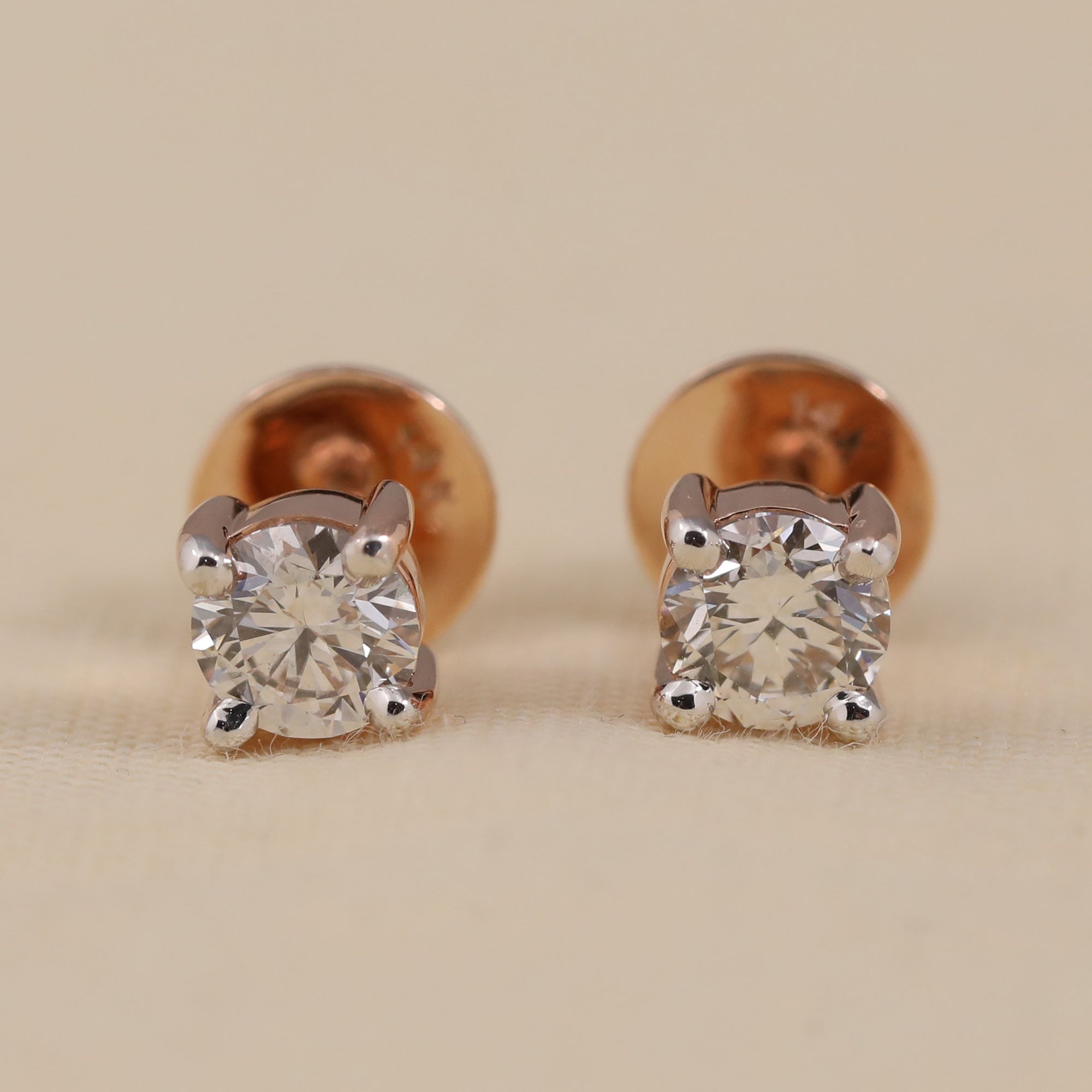Round lab grown diamond studs perfect for daily wear and gifting