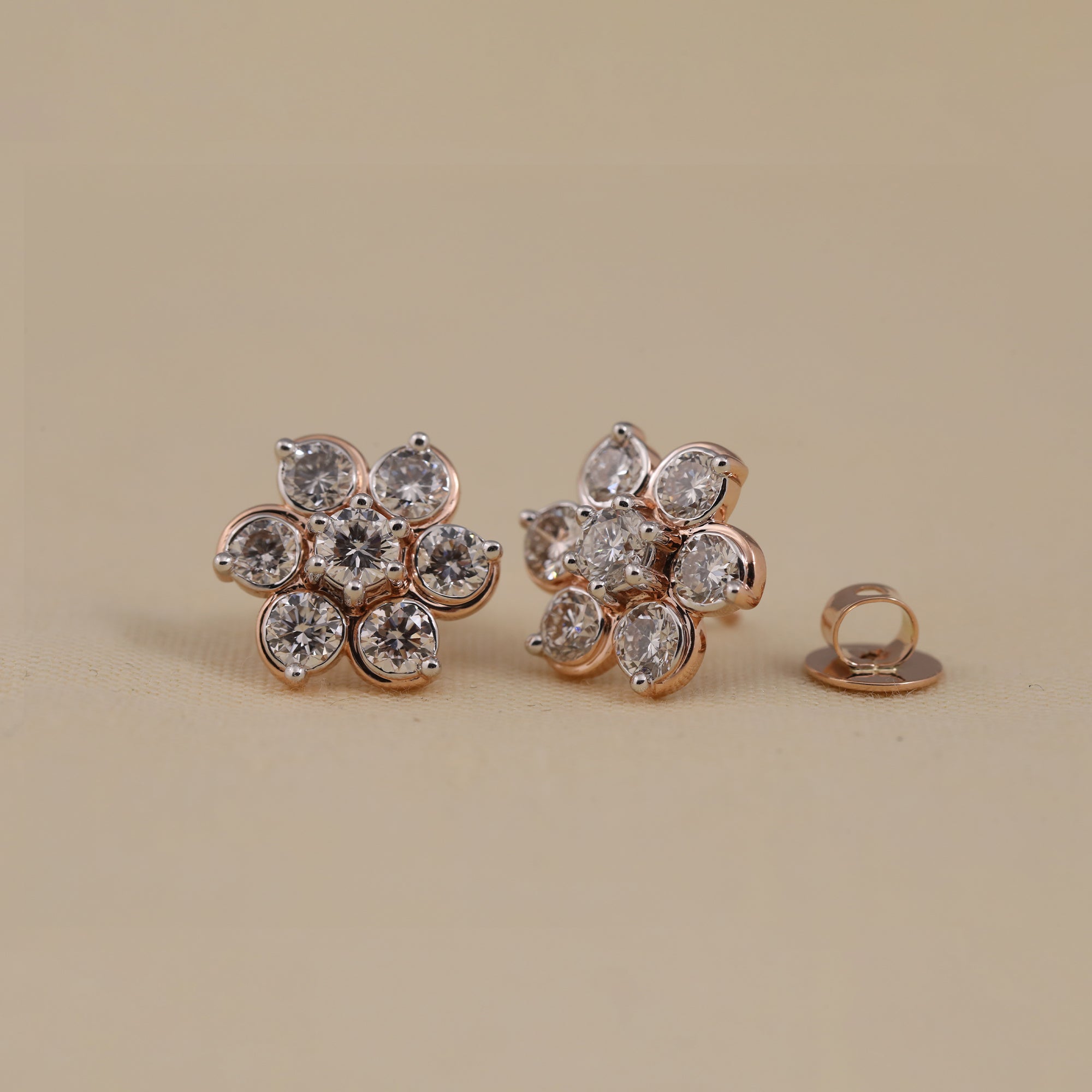 Cluster floral diamond earrings great for anniversary or wedding celebration style