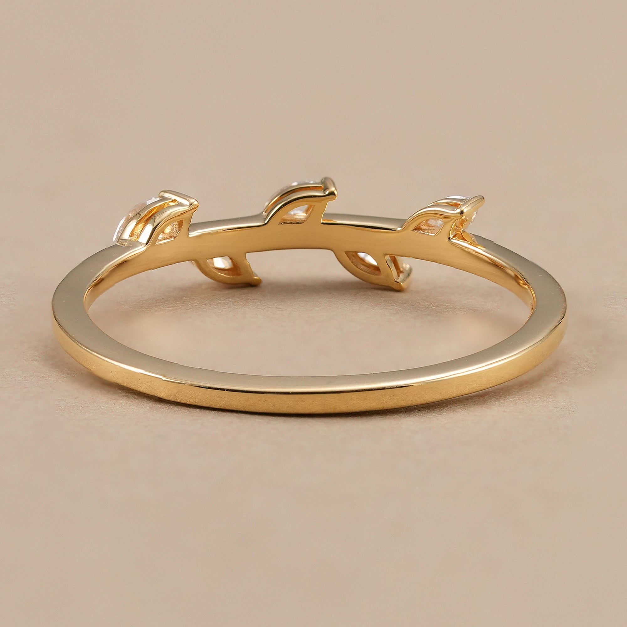 Delicate marquise diamond stacking ring for everyday wear