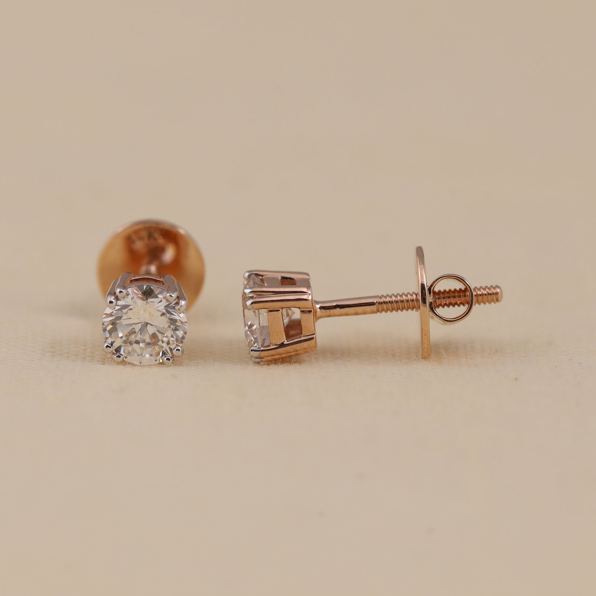 Timeless round lab grown diamond studs great for everyday style or gifting