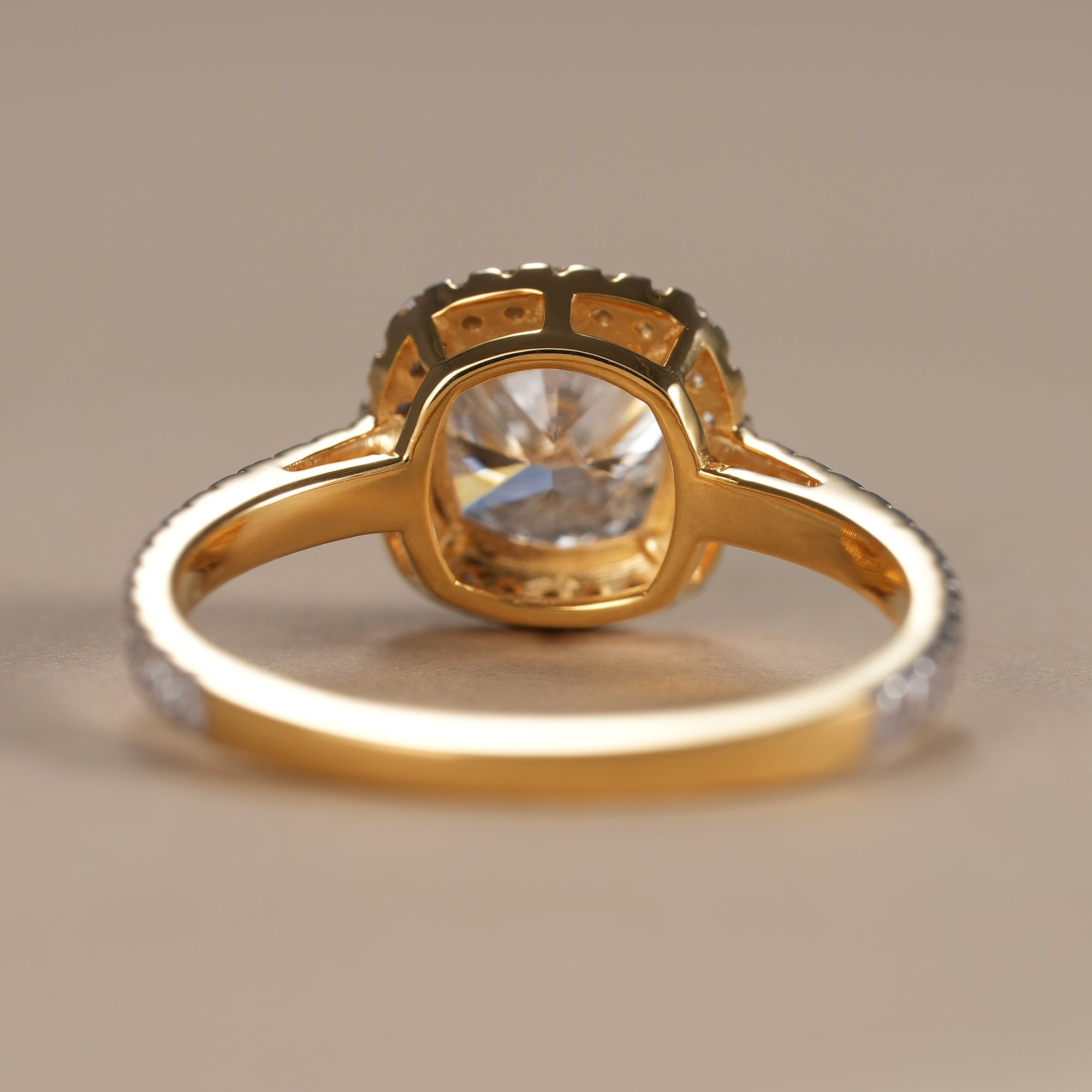 Cushion Cut Lab Grown Diamond Halo Engagement Ring