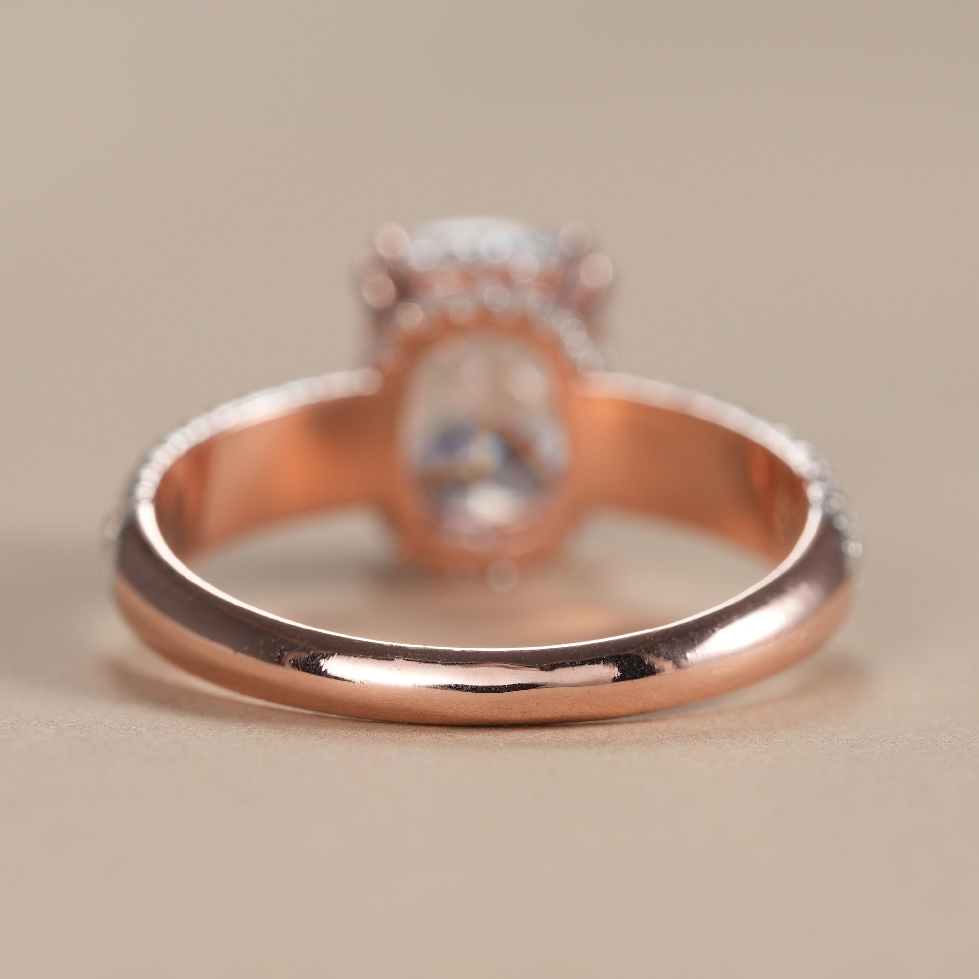 Cushion Cut Lab Diamond Engagement Ring With Pave Band
