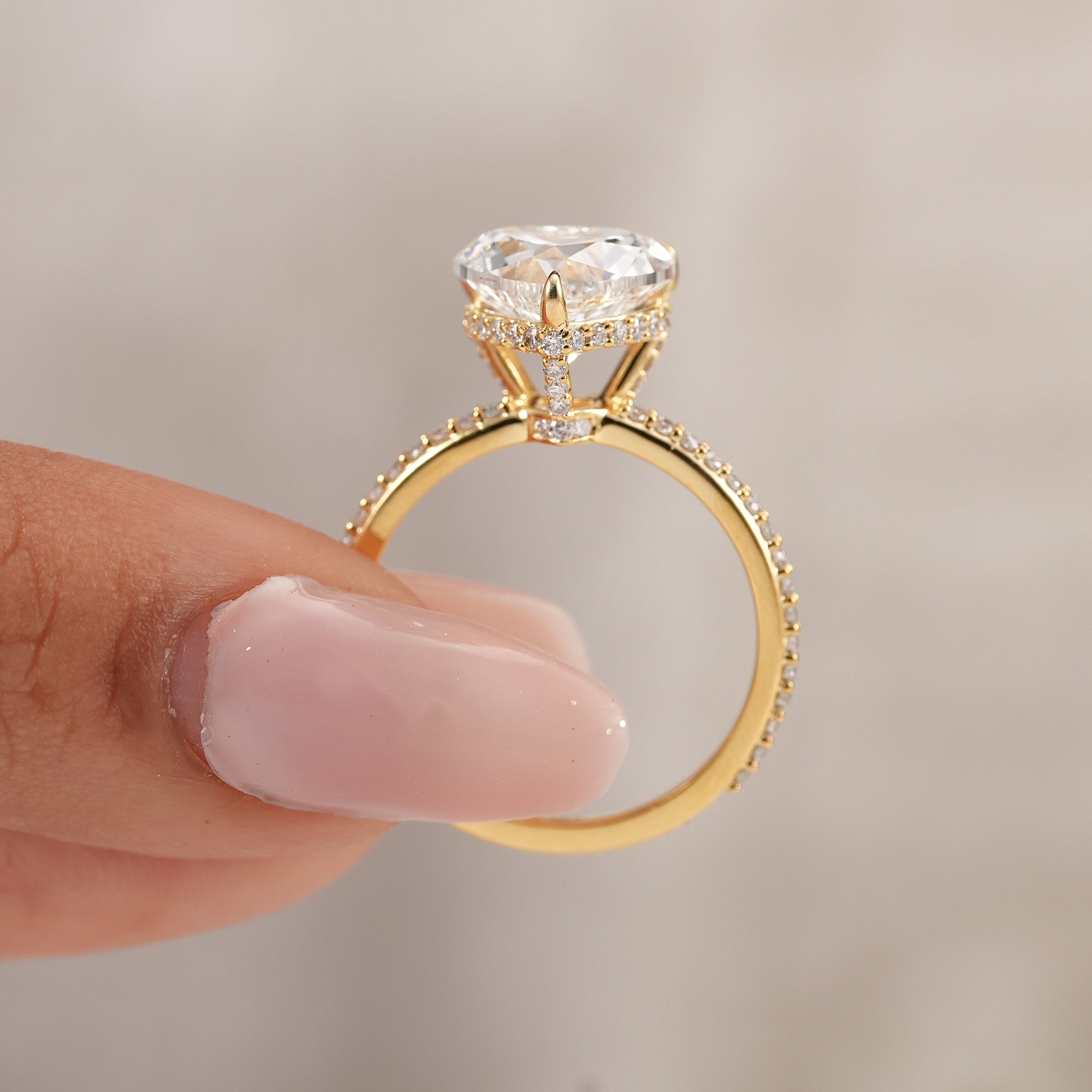 Fine jewelry heart diamond solitaire ring for women