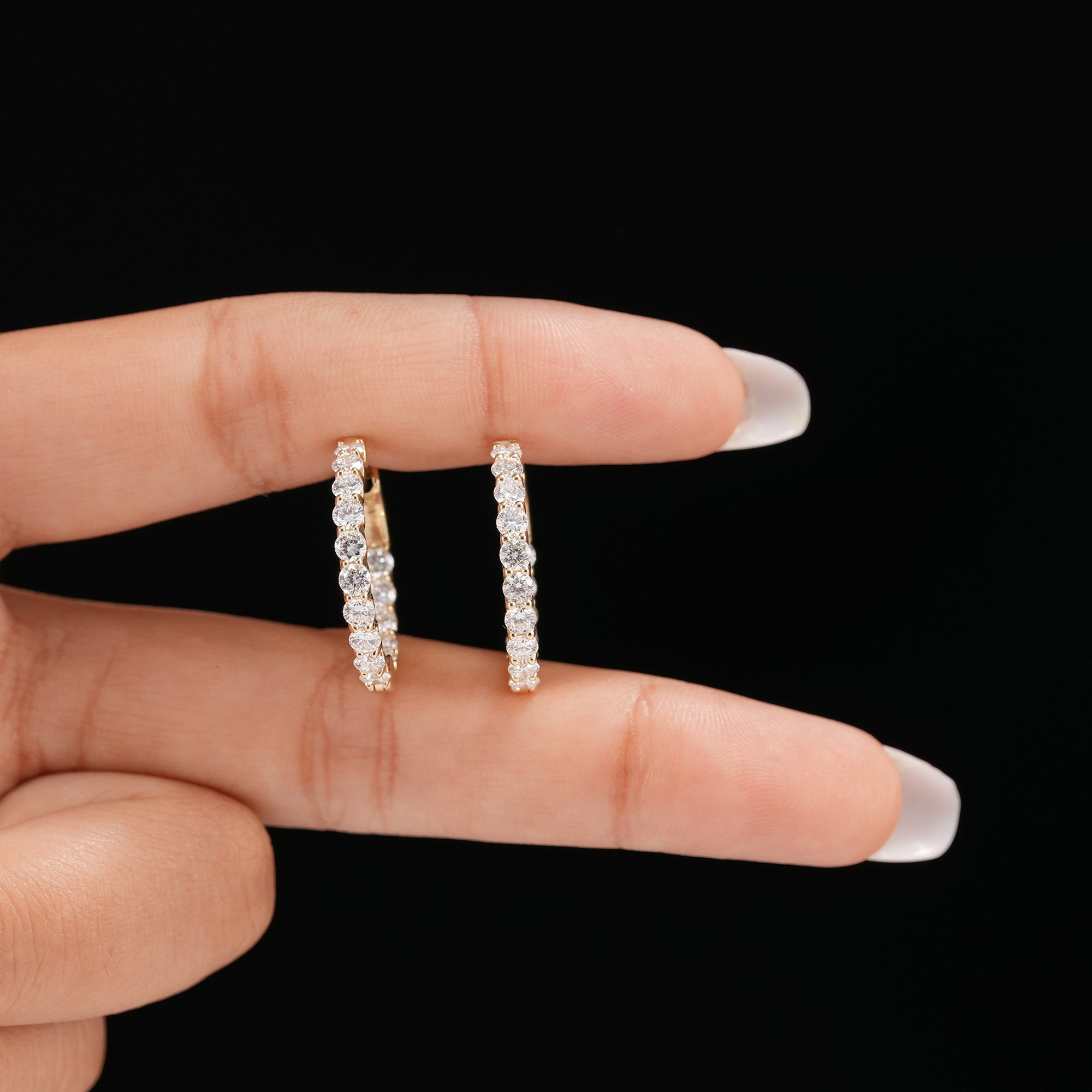 Sustainable lab grown diamond huggie earrings crafted for everyday luxury