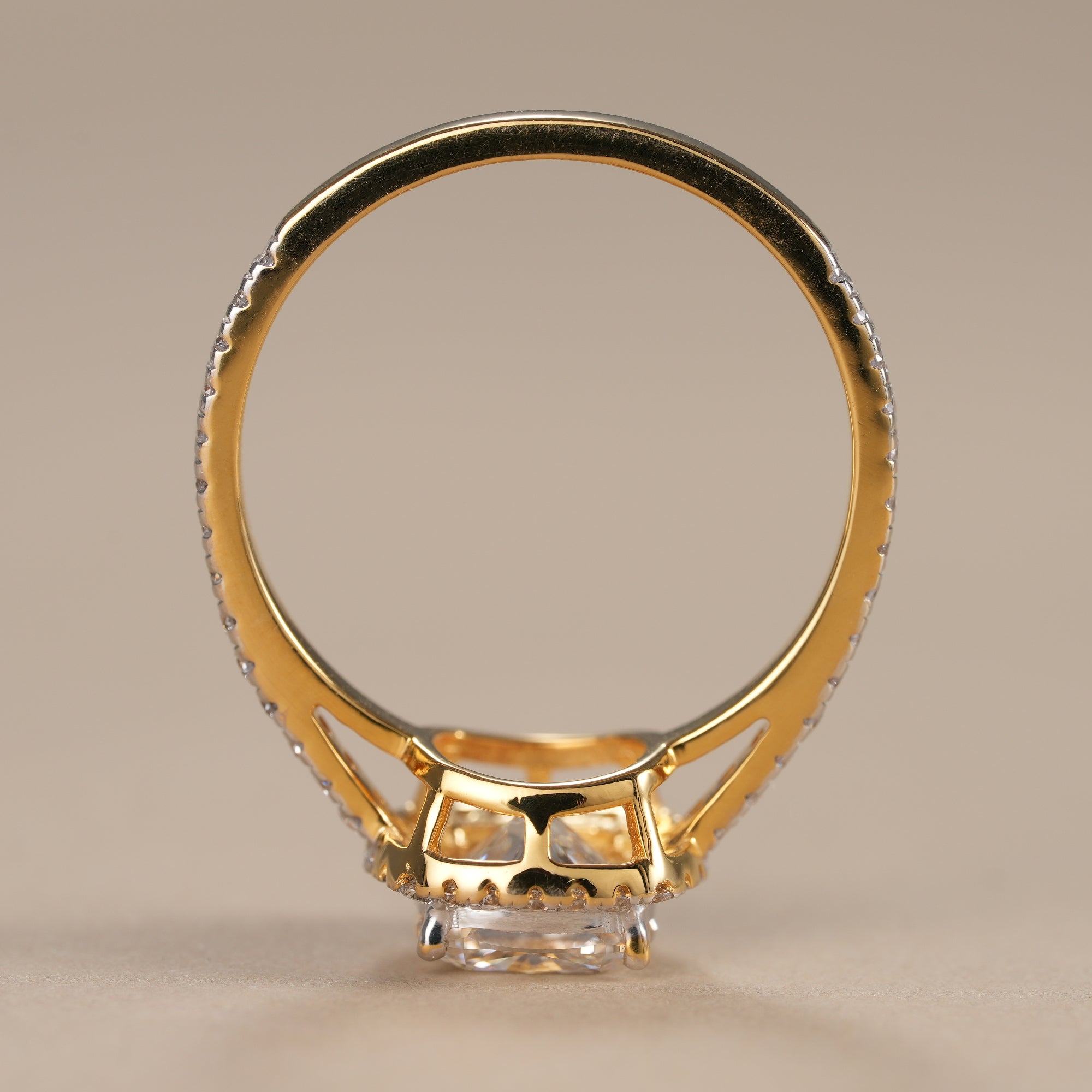 Cushion Cut Lab Grown Diamond Halo Engagement Ring