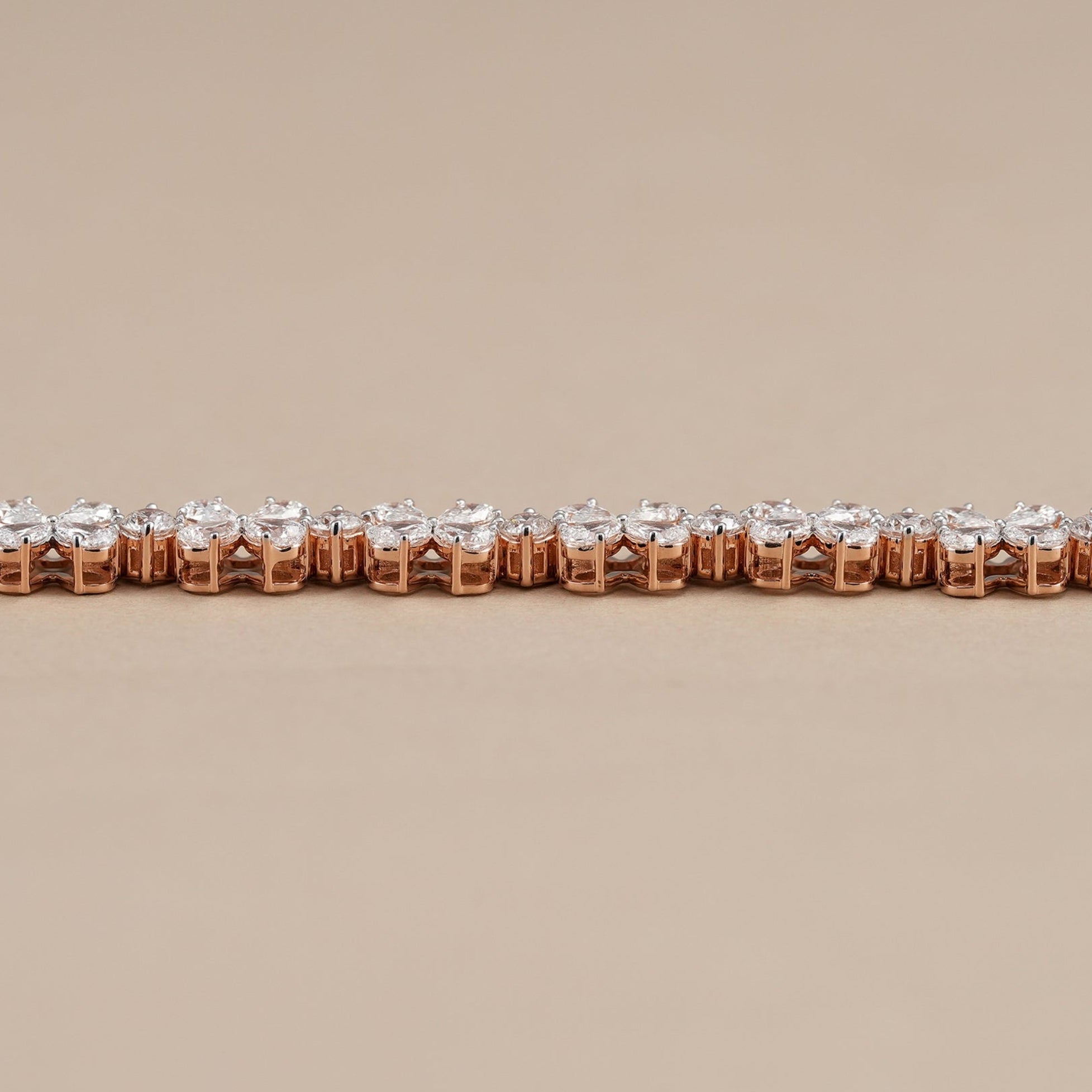 Pear diamond floral tennis bracelet with lab grown diamonds