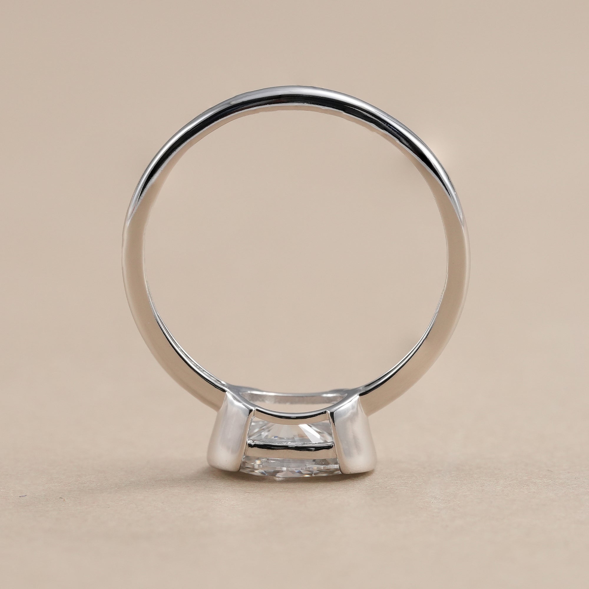 East west oval lab grown diamond engagement ring