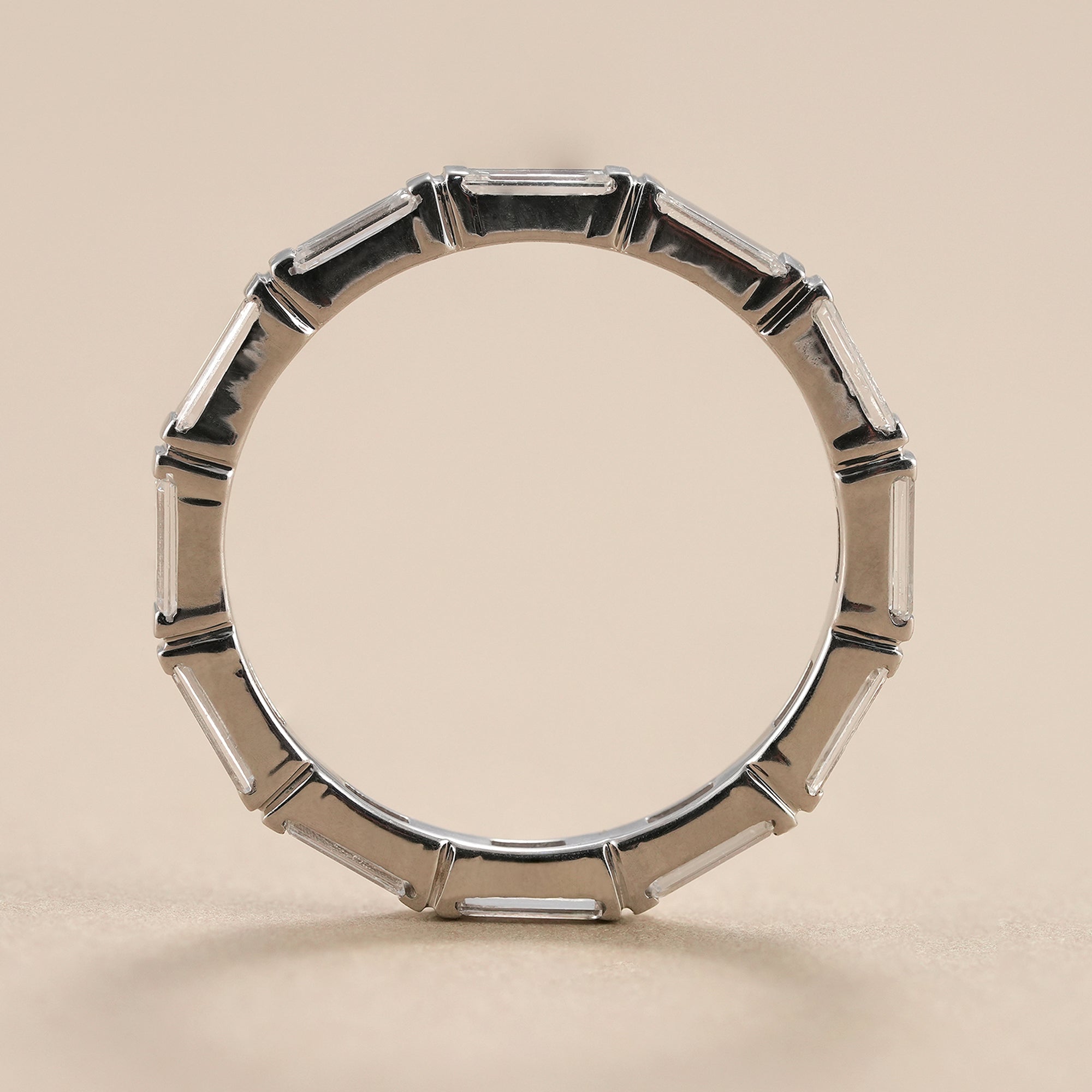 Luxury baguette lab grown diamond bridal band