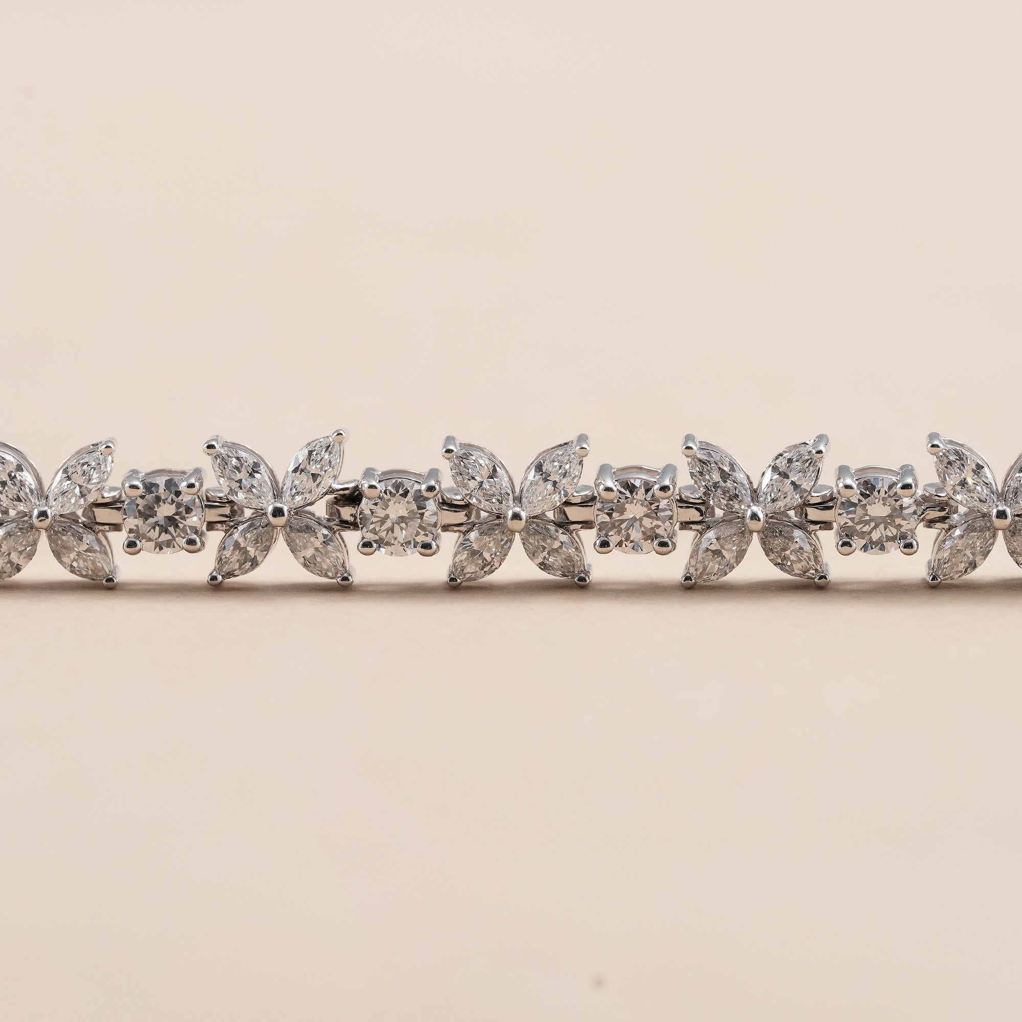 Butterfly inspired diamond bracelet handcrafted with IGI certified lab diamonds.