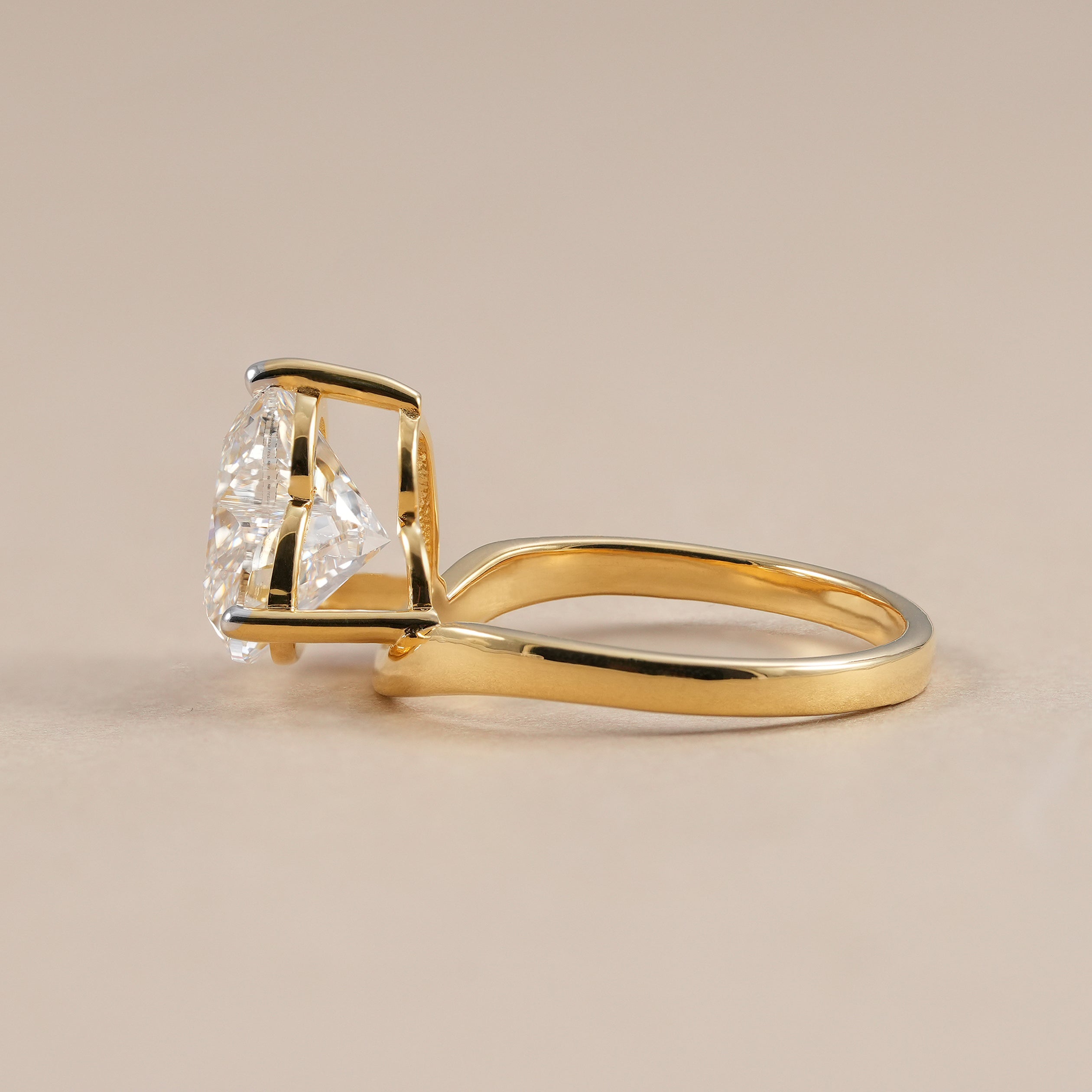 IGI certified heart shaped lab grown diamond engagement ring