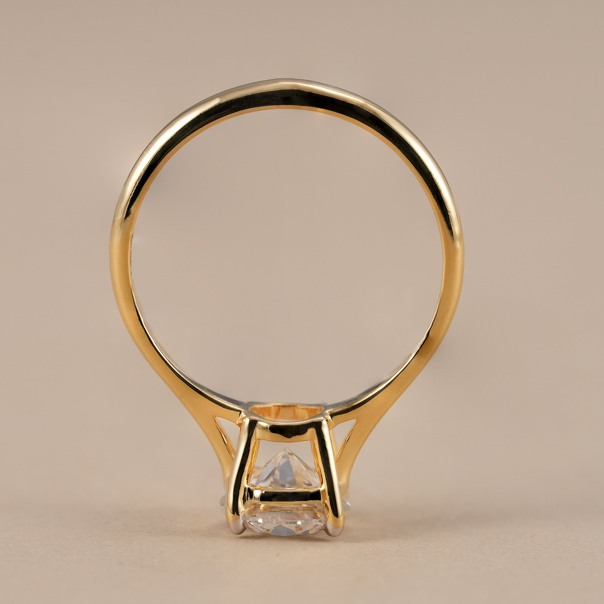 IGI certified round lab grown diamond engagement ring