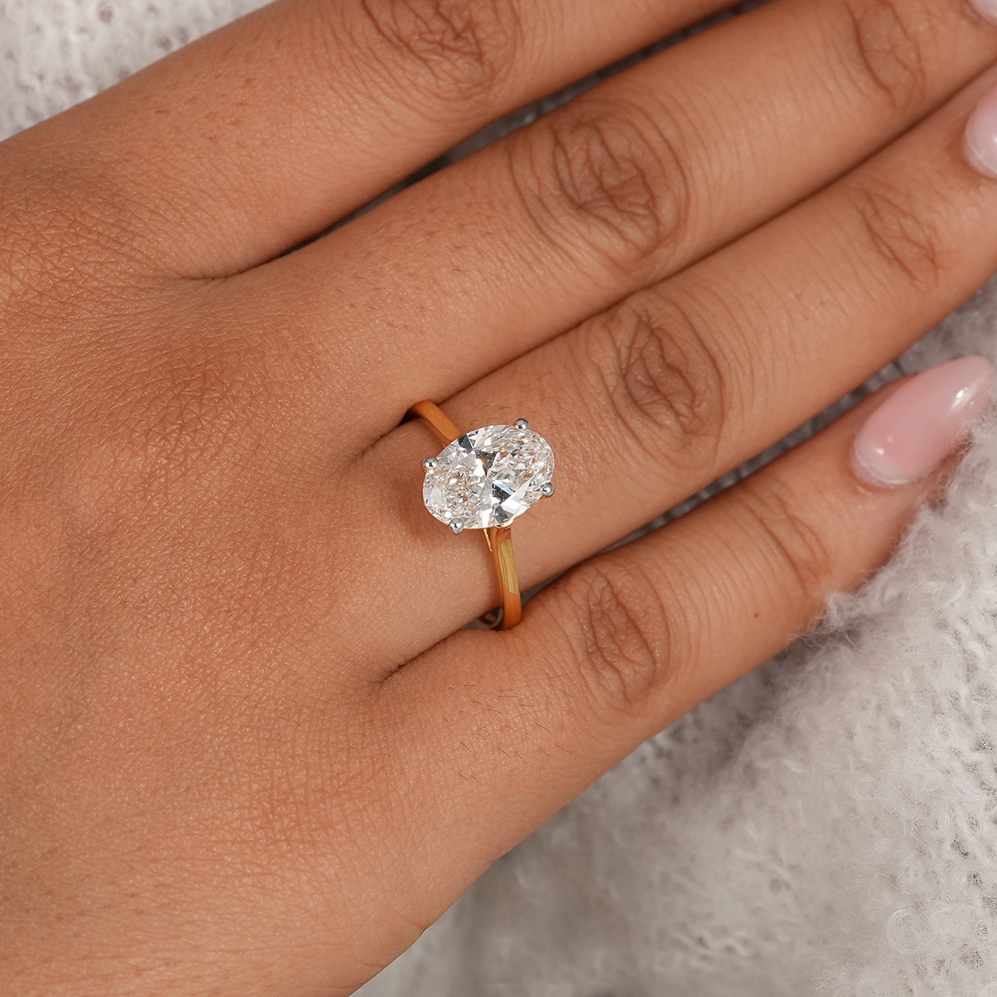 Classic oval solitaire proposal ring crafted in solid gold