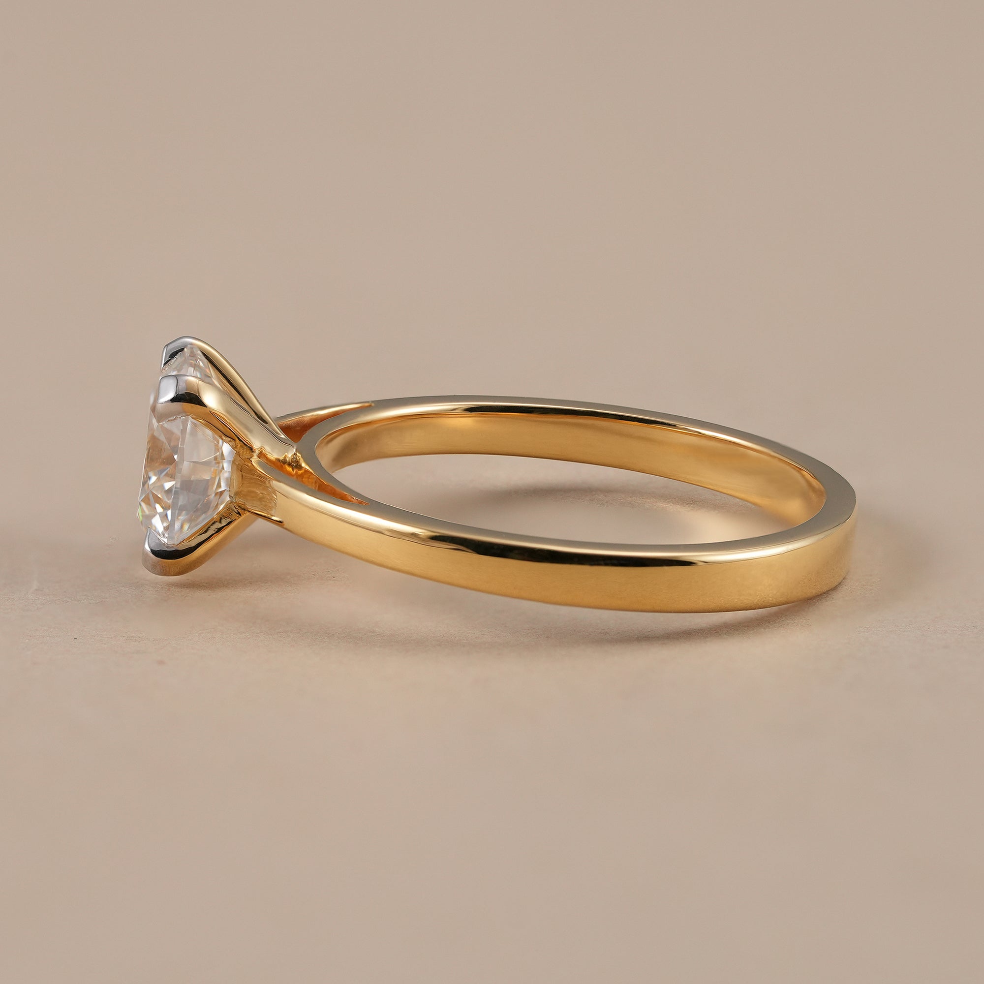 Elegant round lab grown diamond proposal ring