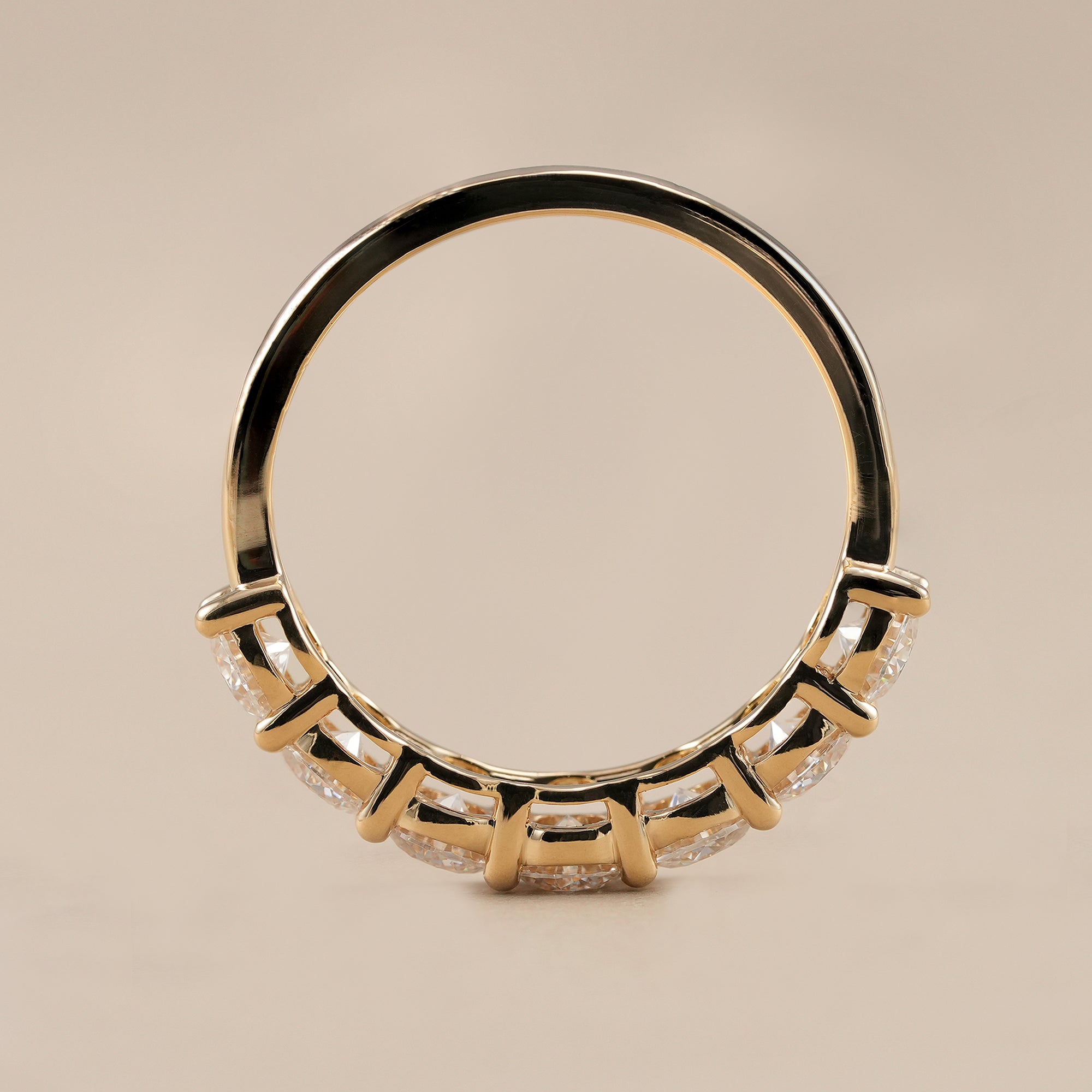 Stackable round lab diamond wedding band