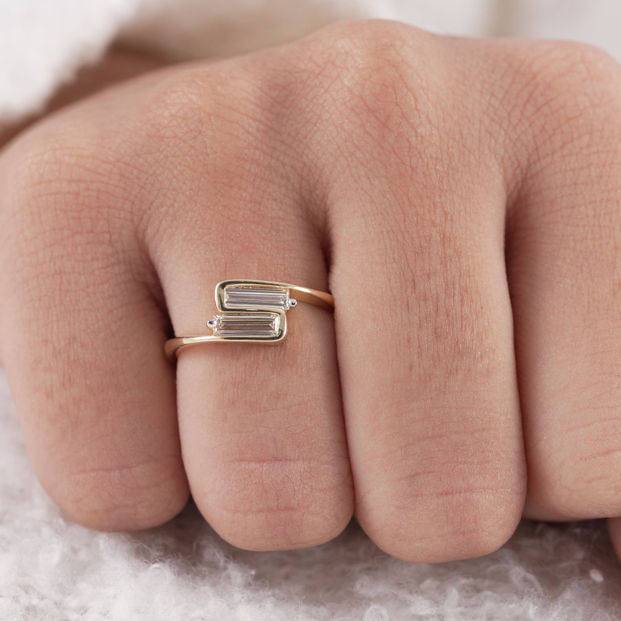 Ethical lab grown diamond wedding band for women