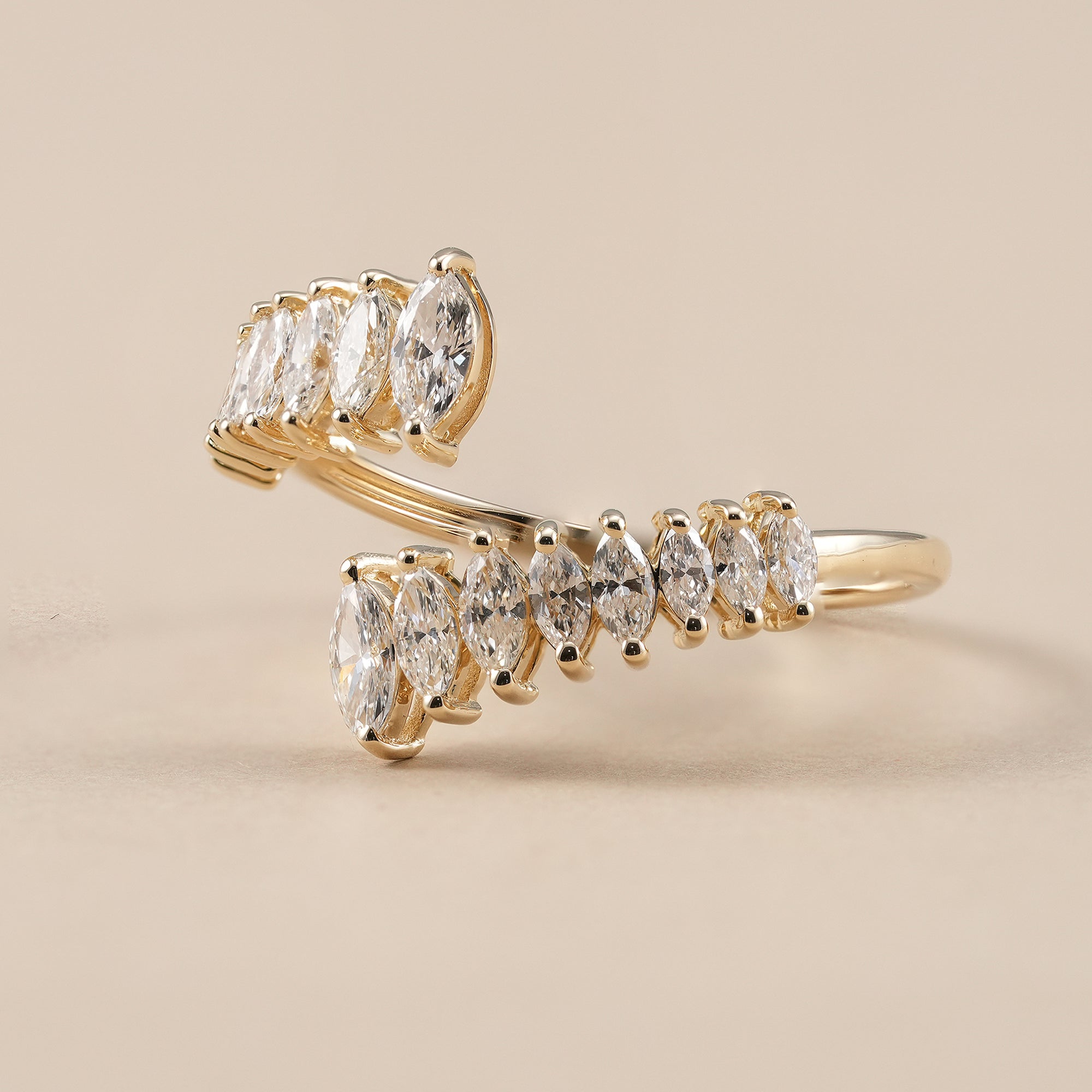 Curved marquise diamond stacking band for women