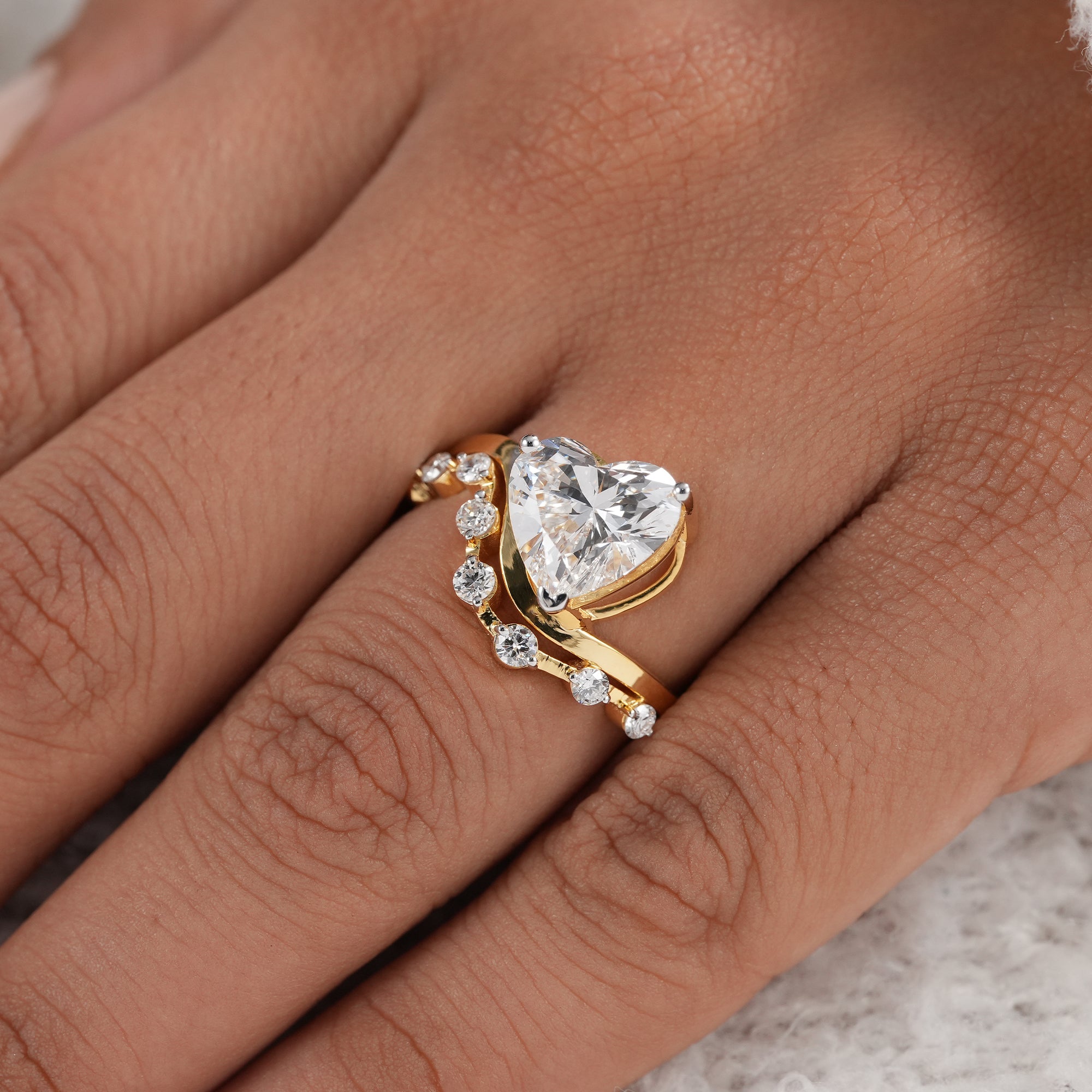 Heart Lab Diamond Bridal Ring