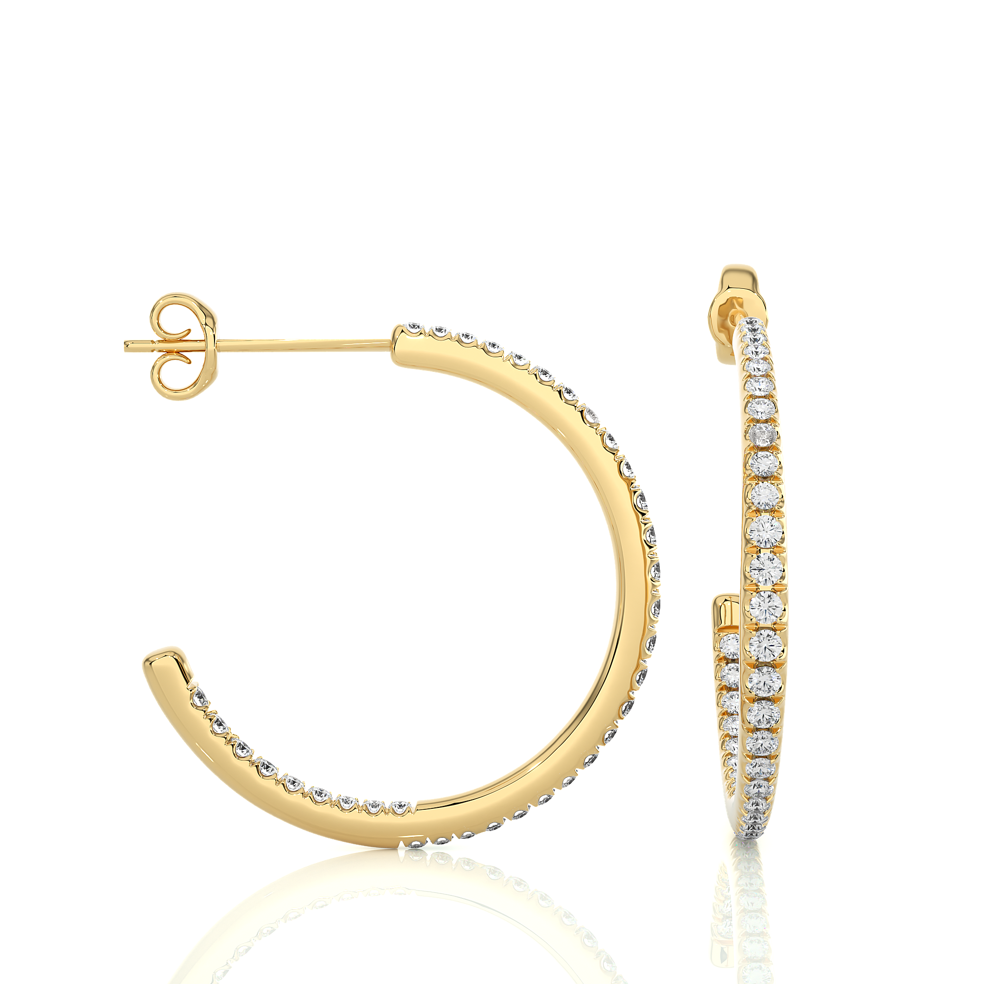 Round Lab Diamond Luxe Hoop Earrings