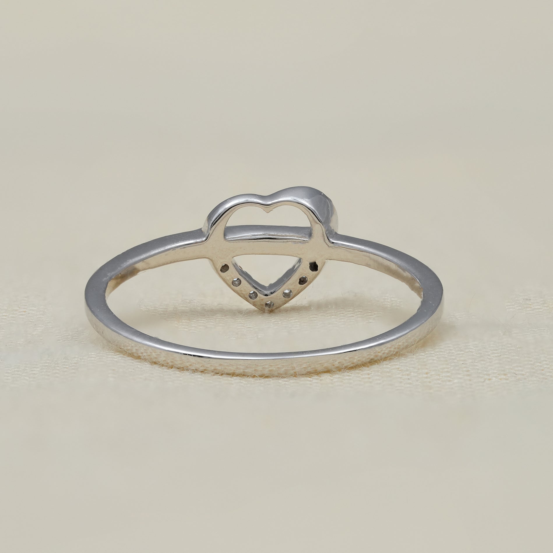Minimalist Heart Shaped Lab Diamond Anniversary Ring