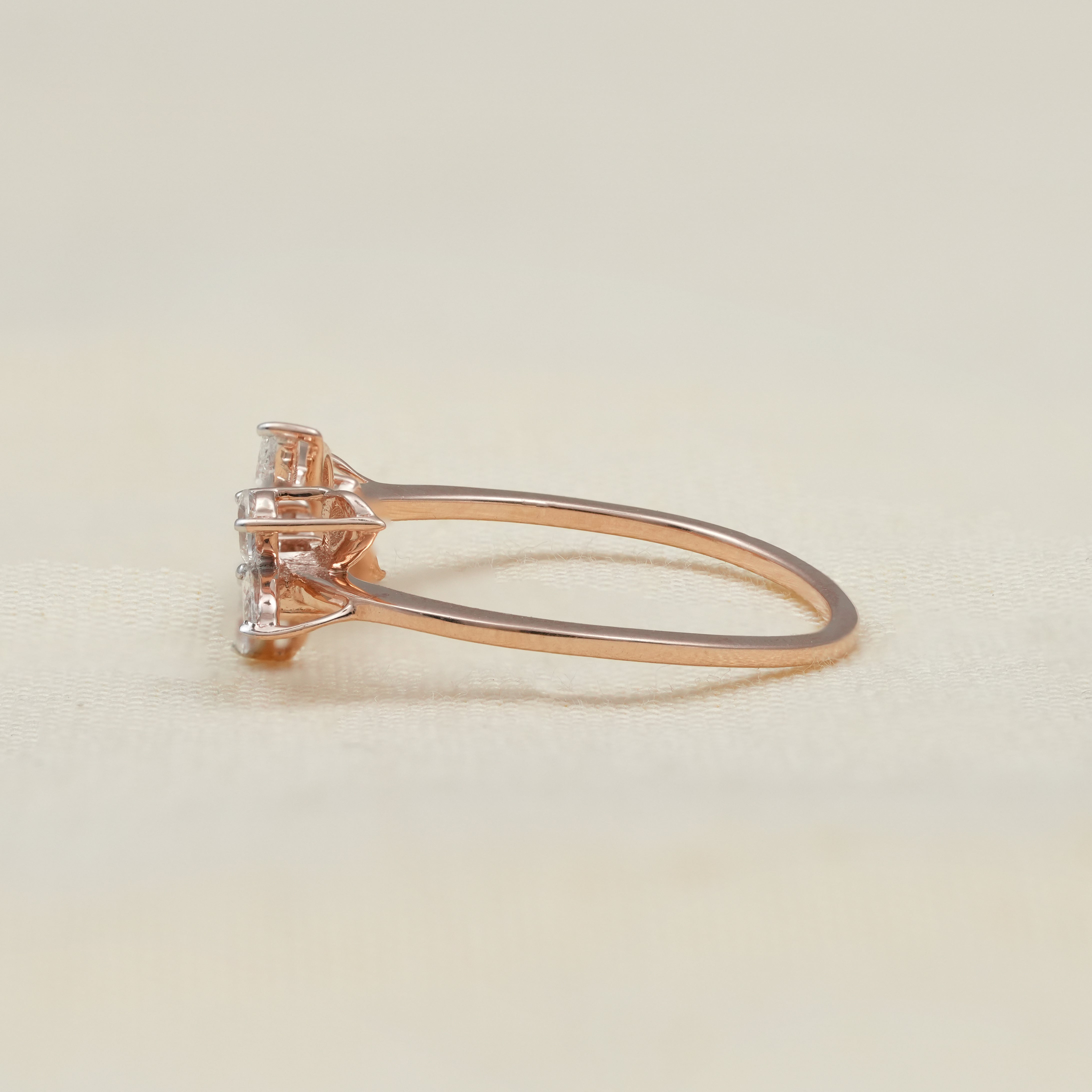Floral Design Marquise Cluster Lab Diamond Wedding Ring