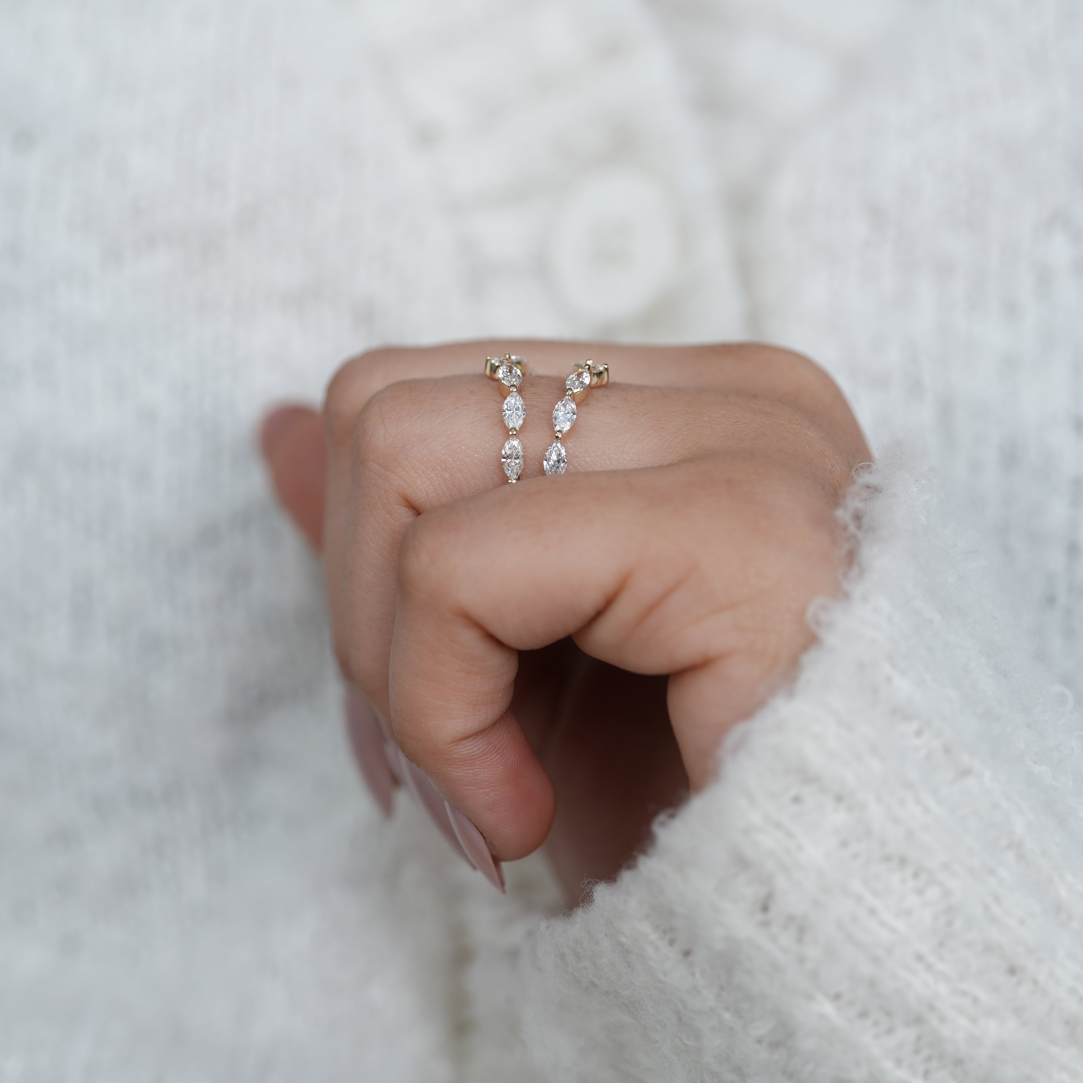 Elegant marquise lab grown diamond ring festive wedding jewelry