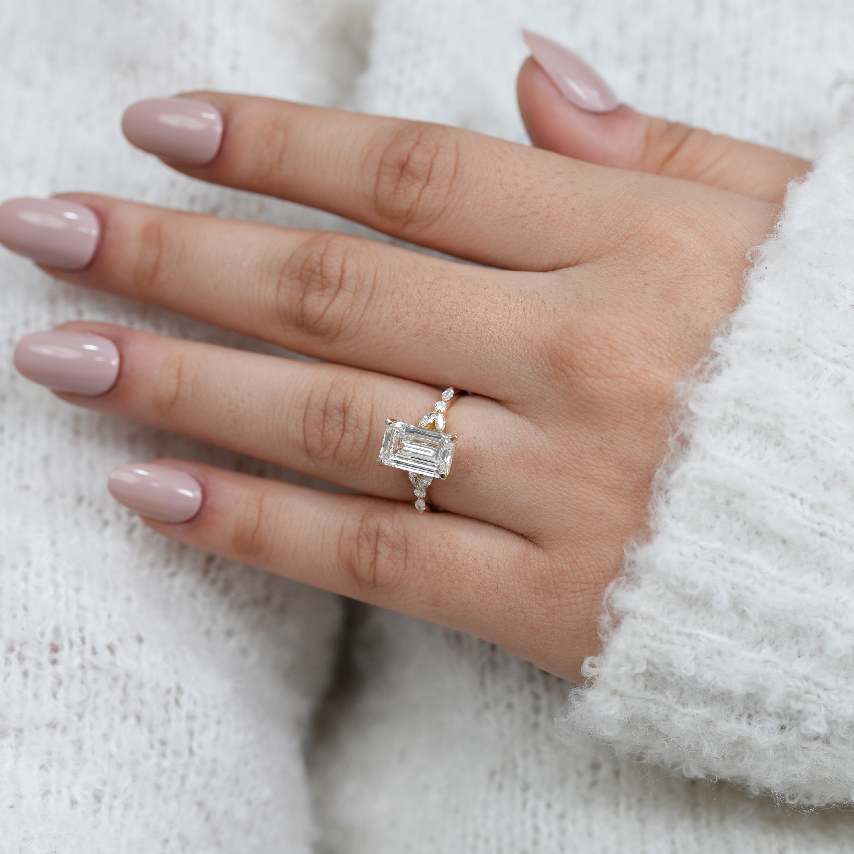 Timeless emerald cut lab grown diamond ring for festival gifting