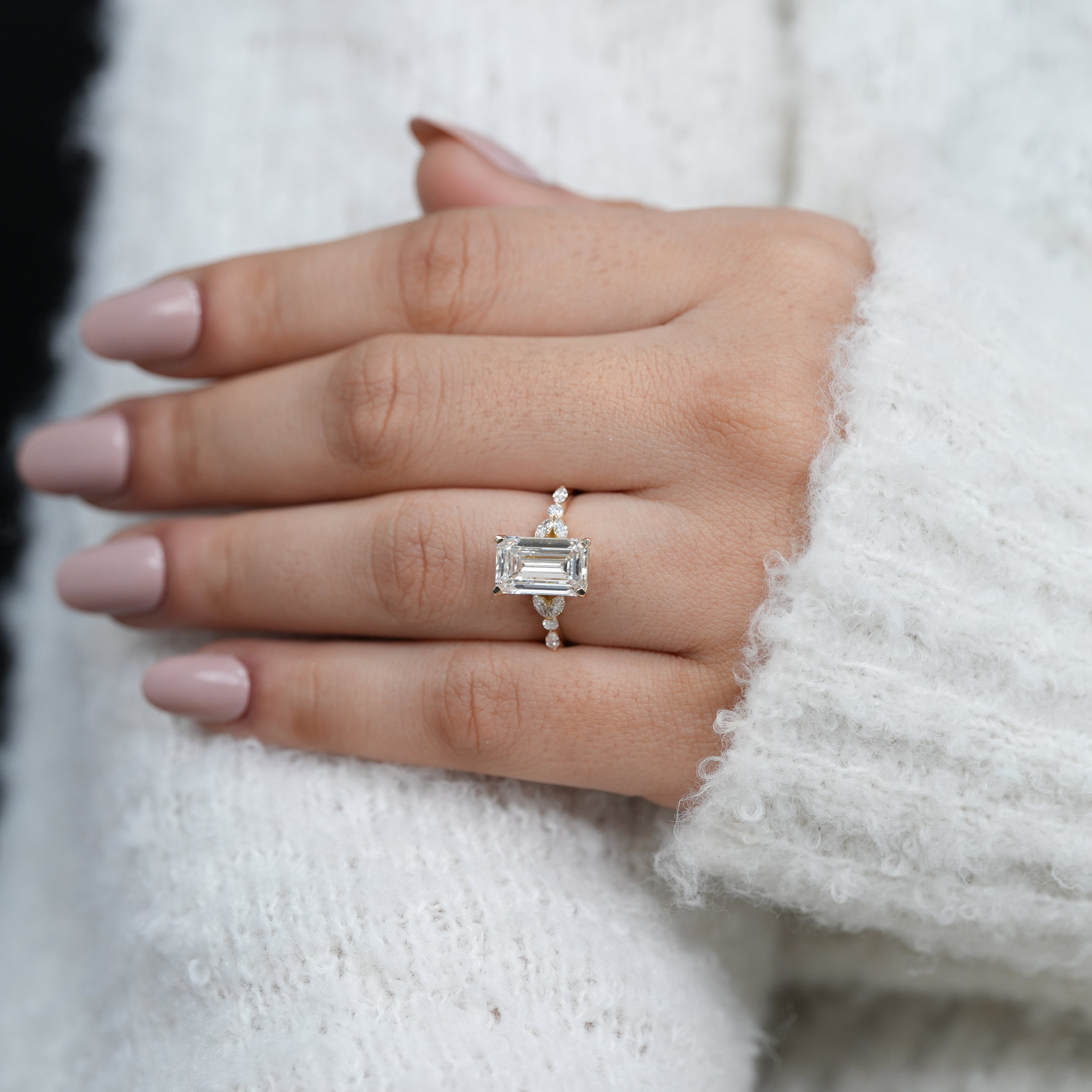 Classic lab grown diamond emerald cut ring for love milestones
