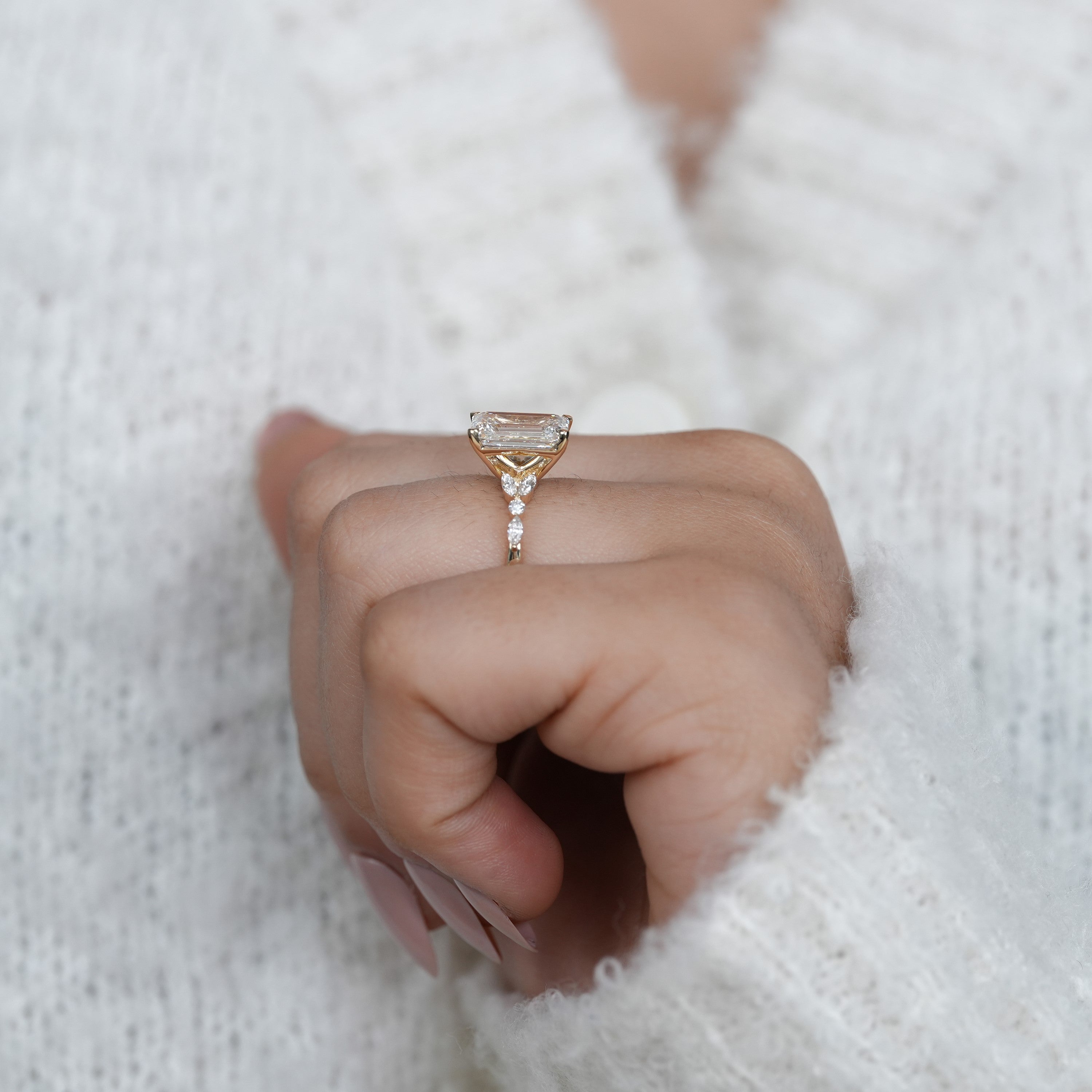 Classic lab grown diamond emerald cut ring for love milestones