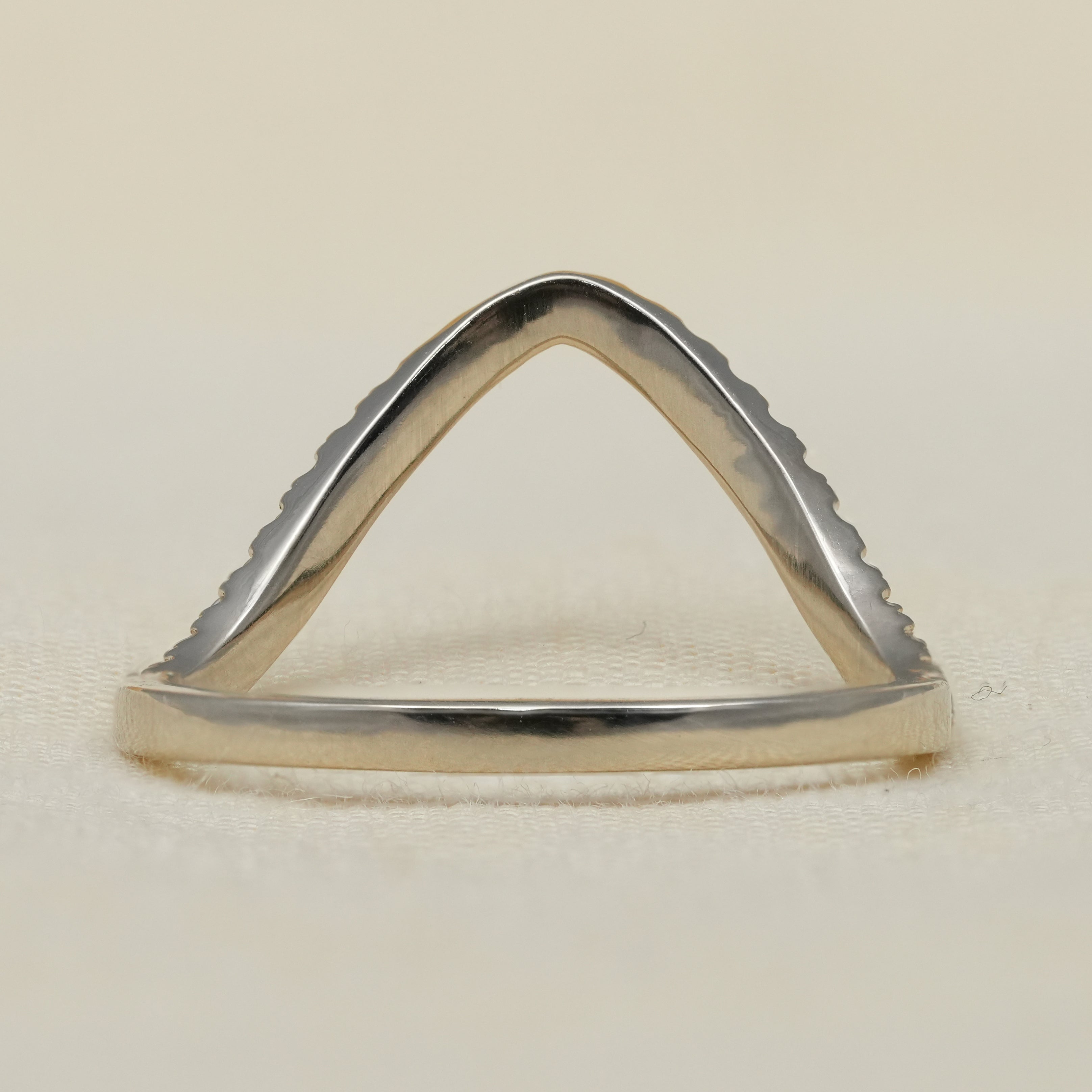 Curved lab grown diamond band ideal for wedding ring stack