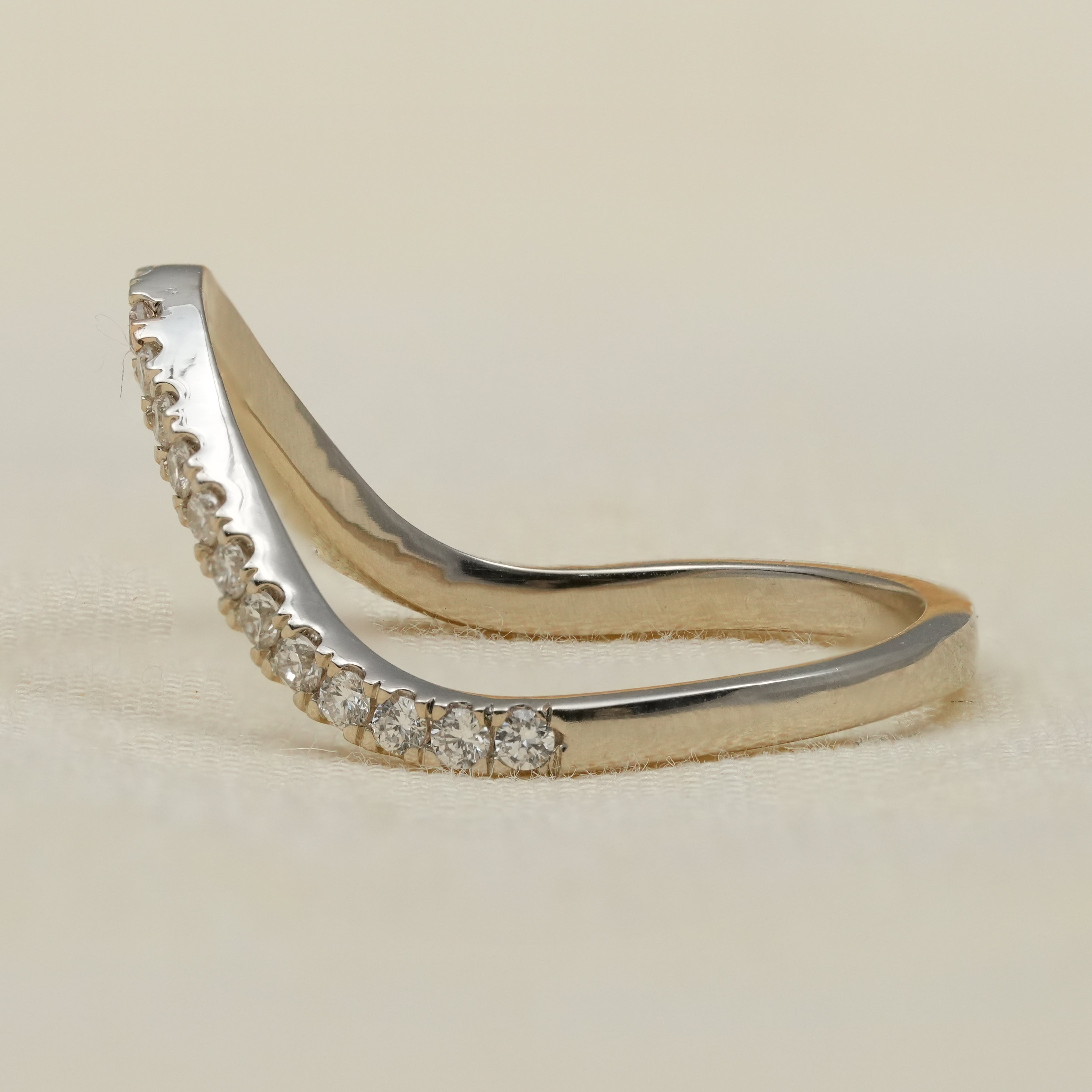 Lab grown diamond contour band special gift for wife