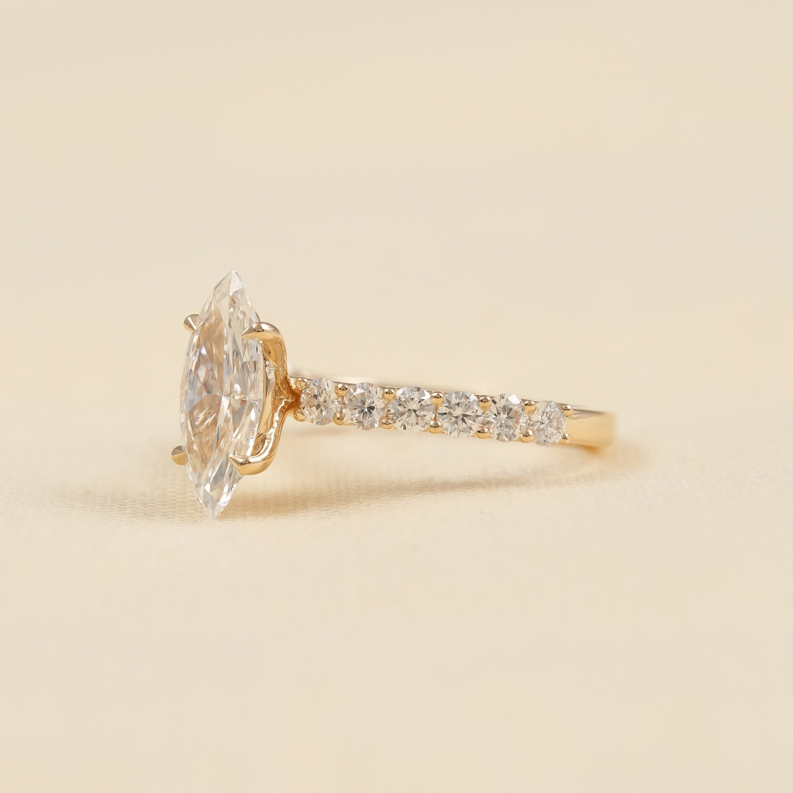 Elegant Marquise Cut Diamond Ring for Women Fine Bridal Jewelry