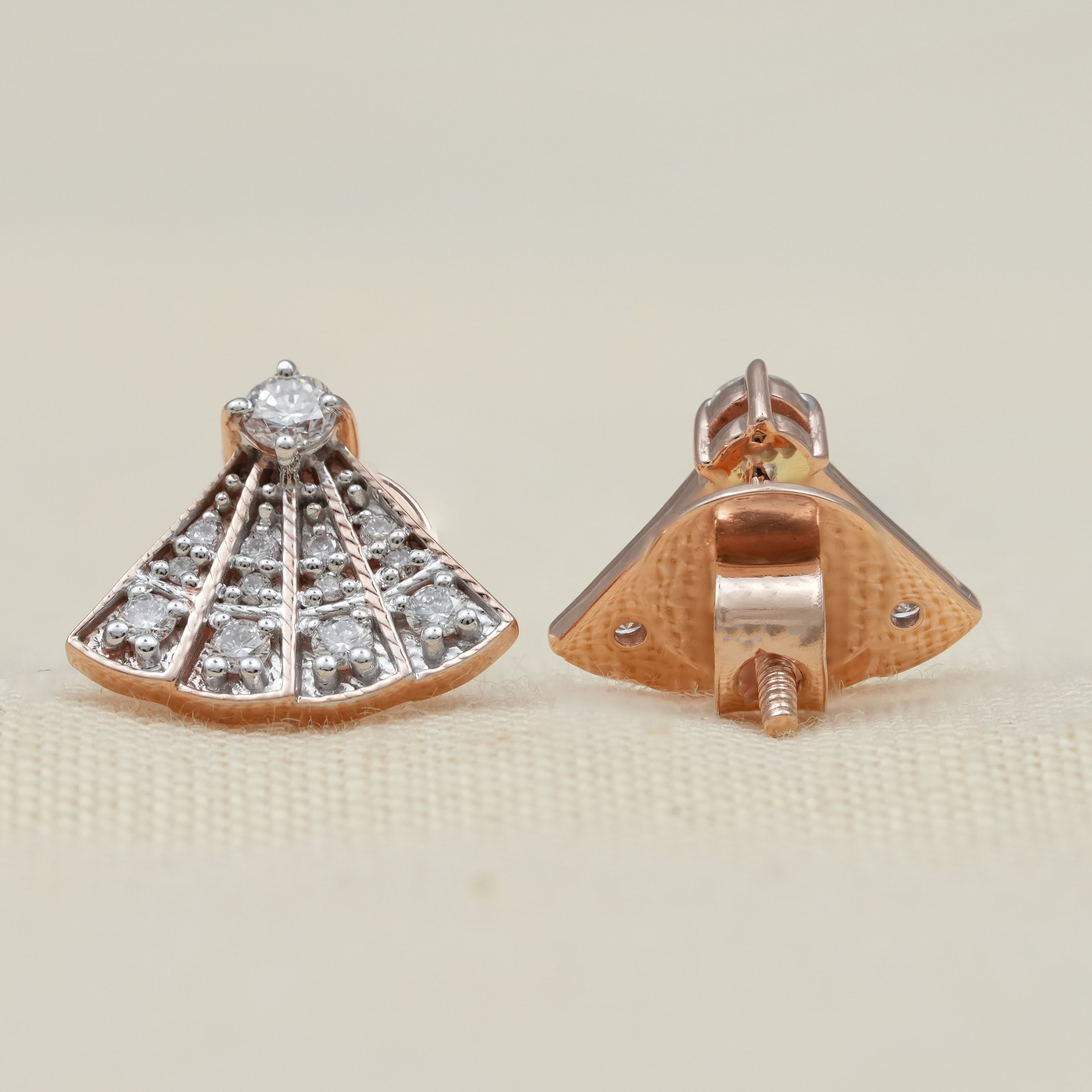 Vintage Fan Design Lab Diamond Stud Earrings